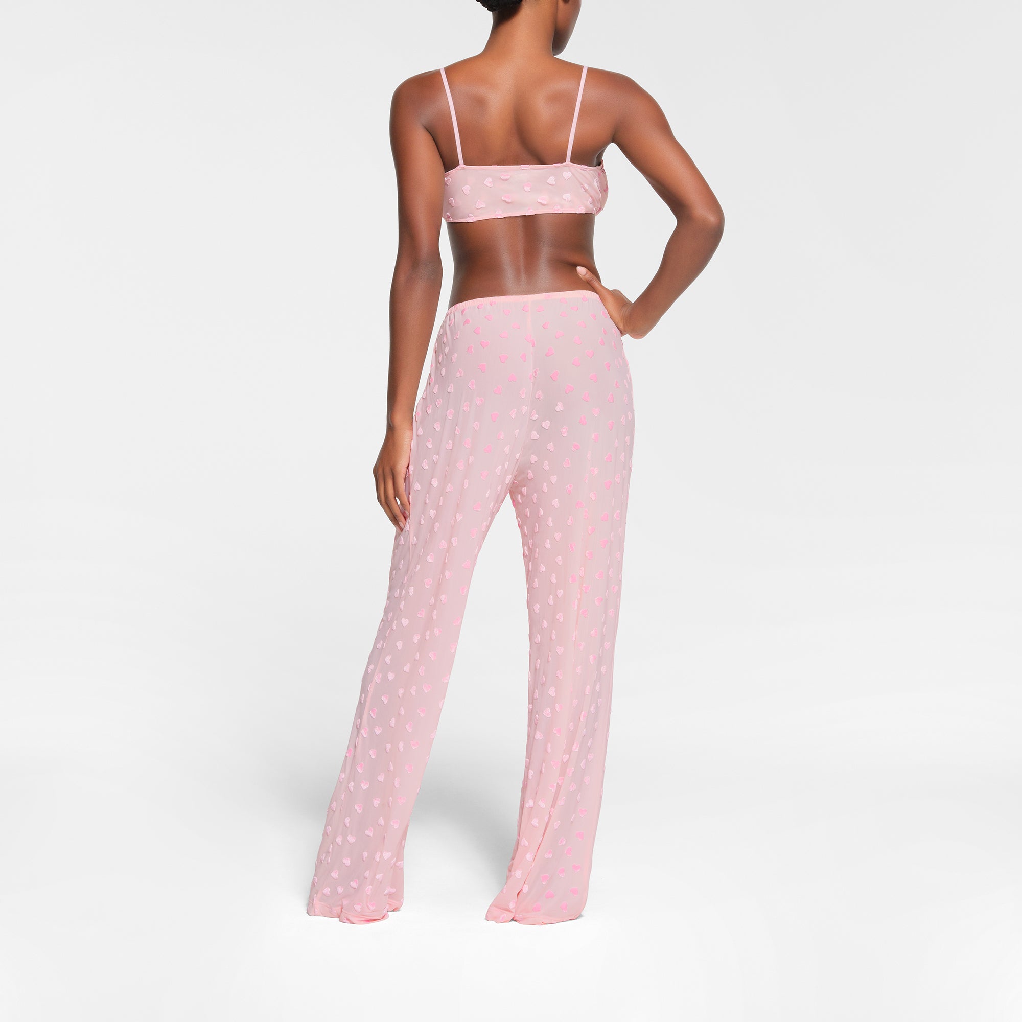 SHEER VELVET TIE FRONT BRALETTE | BABY PINK - Image 3