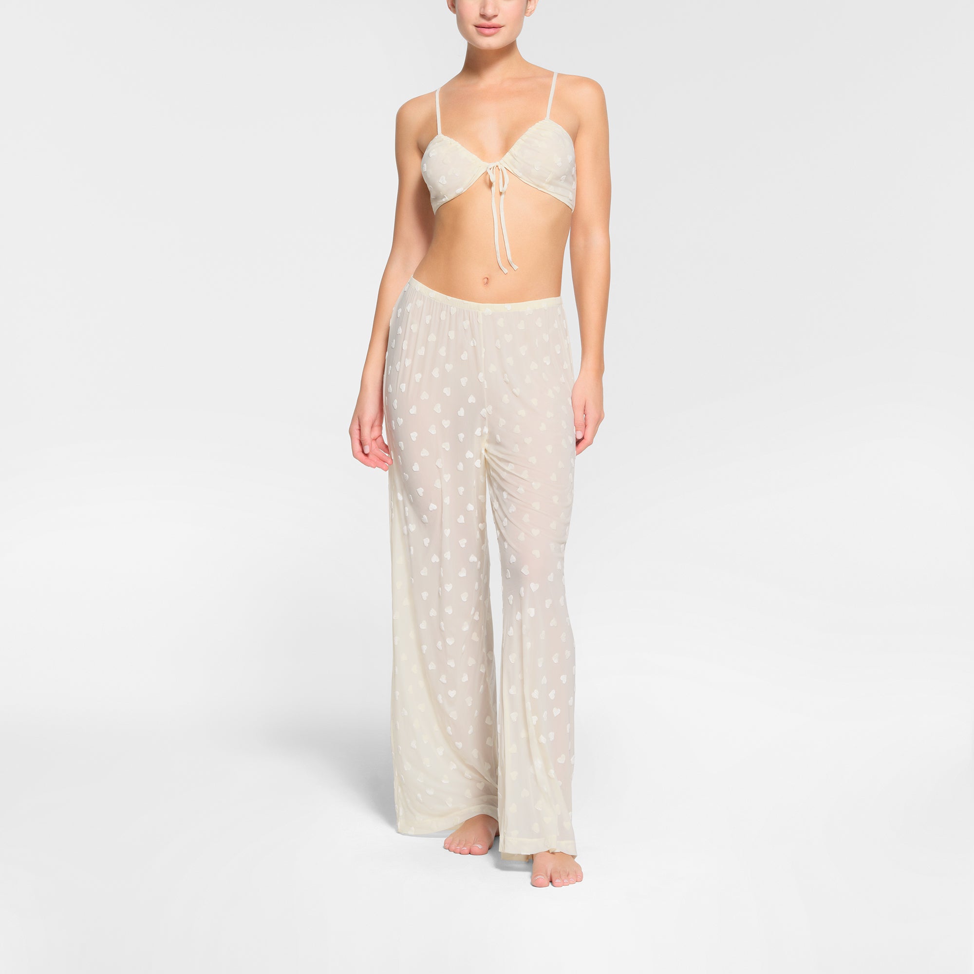 SHEER VELVET TIE FRONT BRALETTE | MARBLE