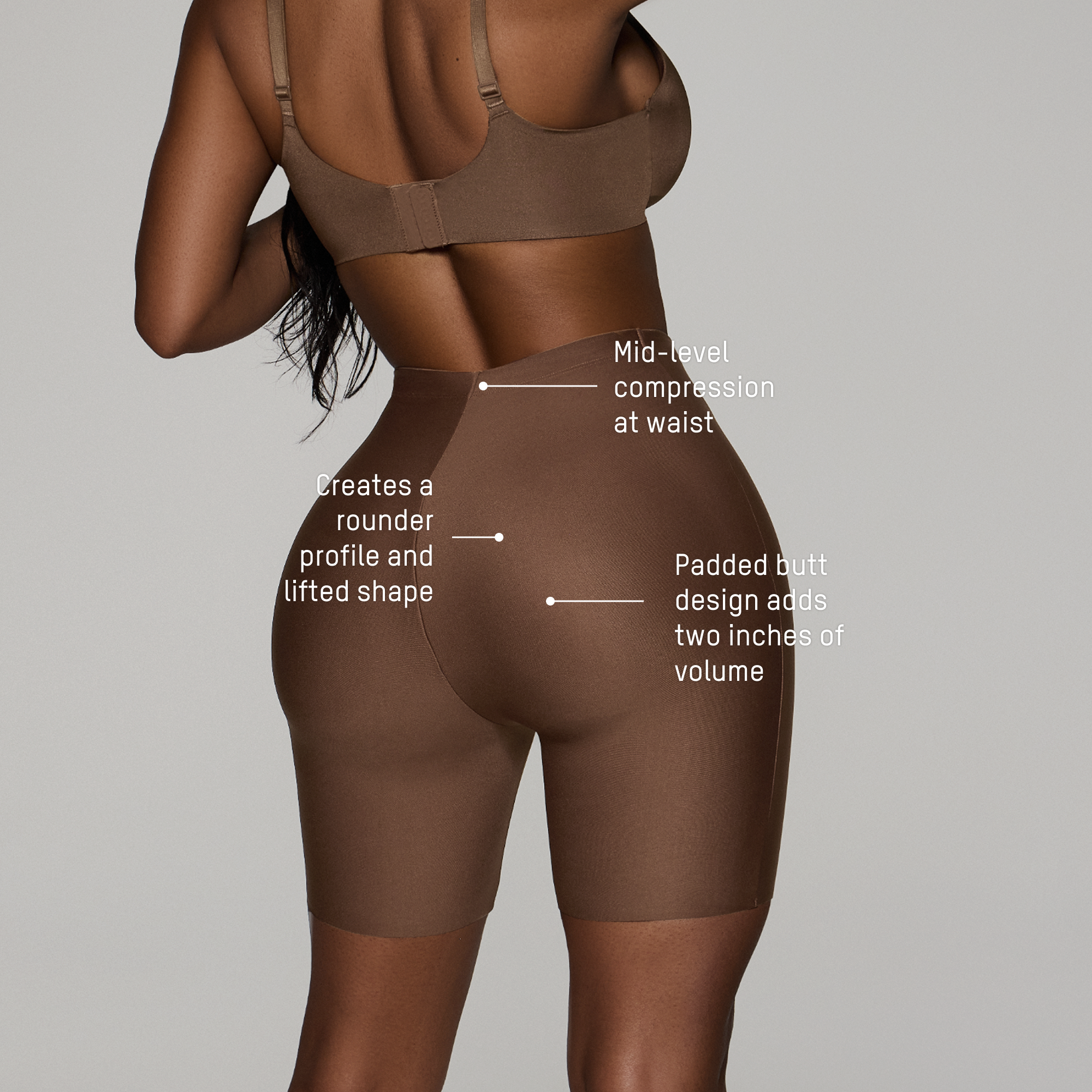 SKIMS BODY BUTT ENHANCING OPEN BUST PADDED BODYSUIT | COCOA - Image 2