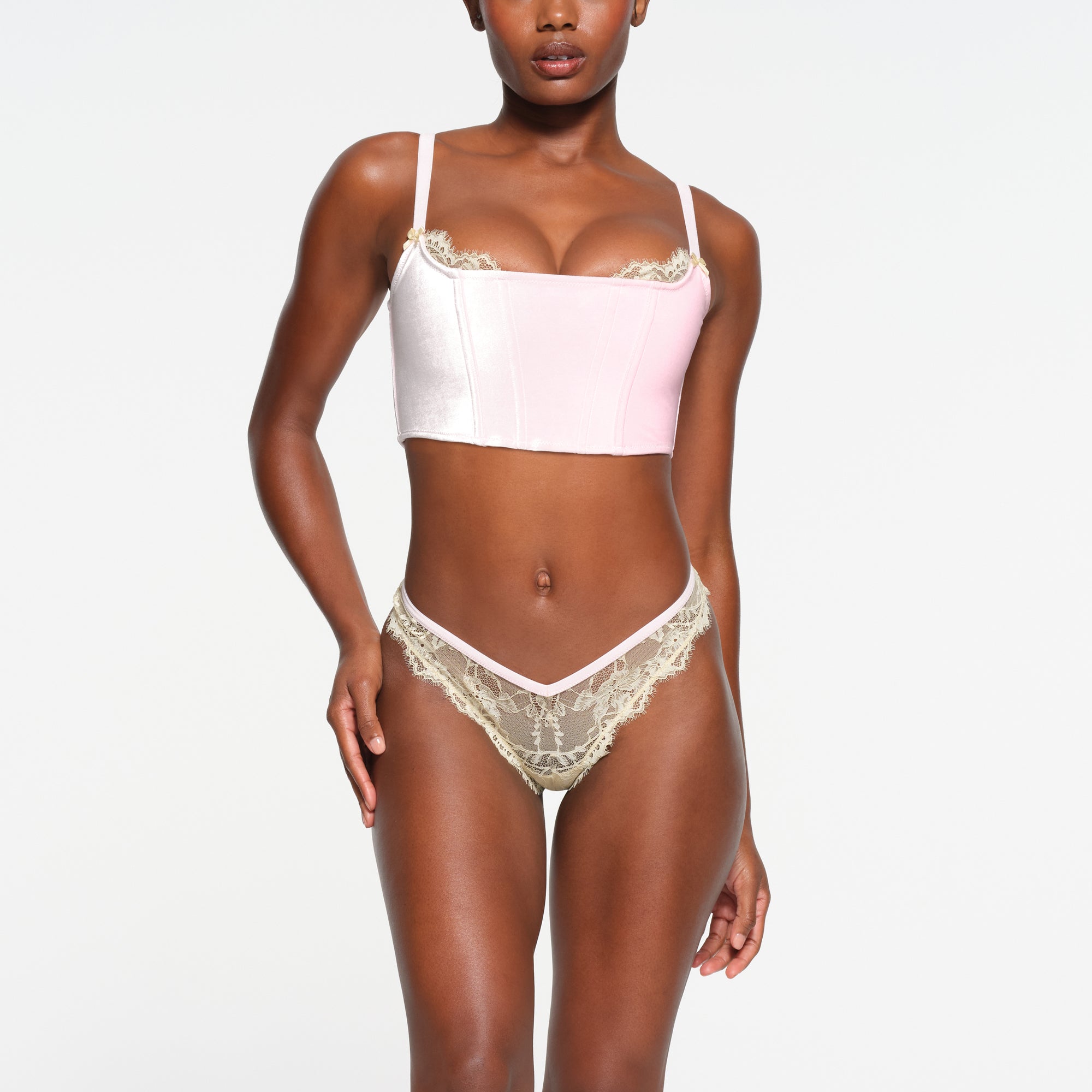 VELVET LACE CORSET | CHERRY BLOSSOM