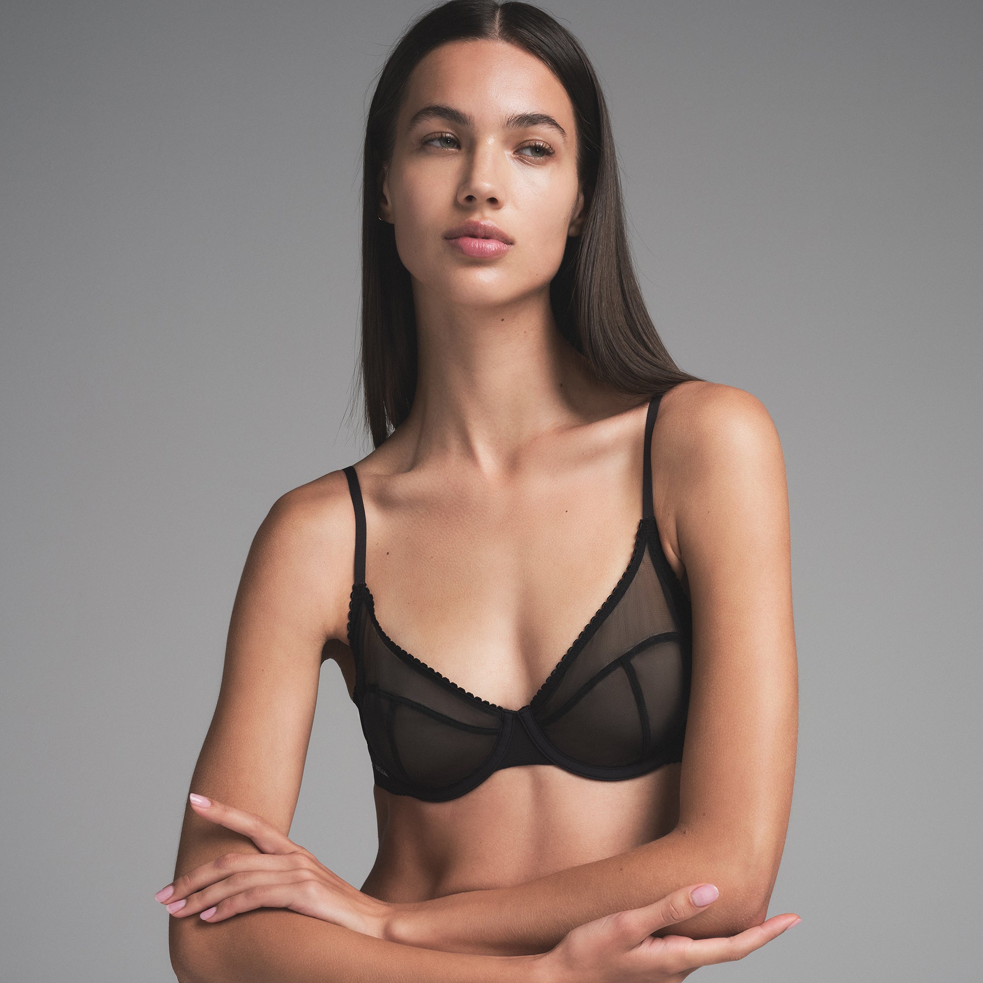 DOLCE&GABBANA X SKIMS ULTRA FINE MESH DEMI BRA | ONYX - Image 2