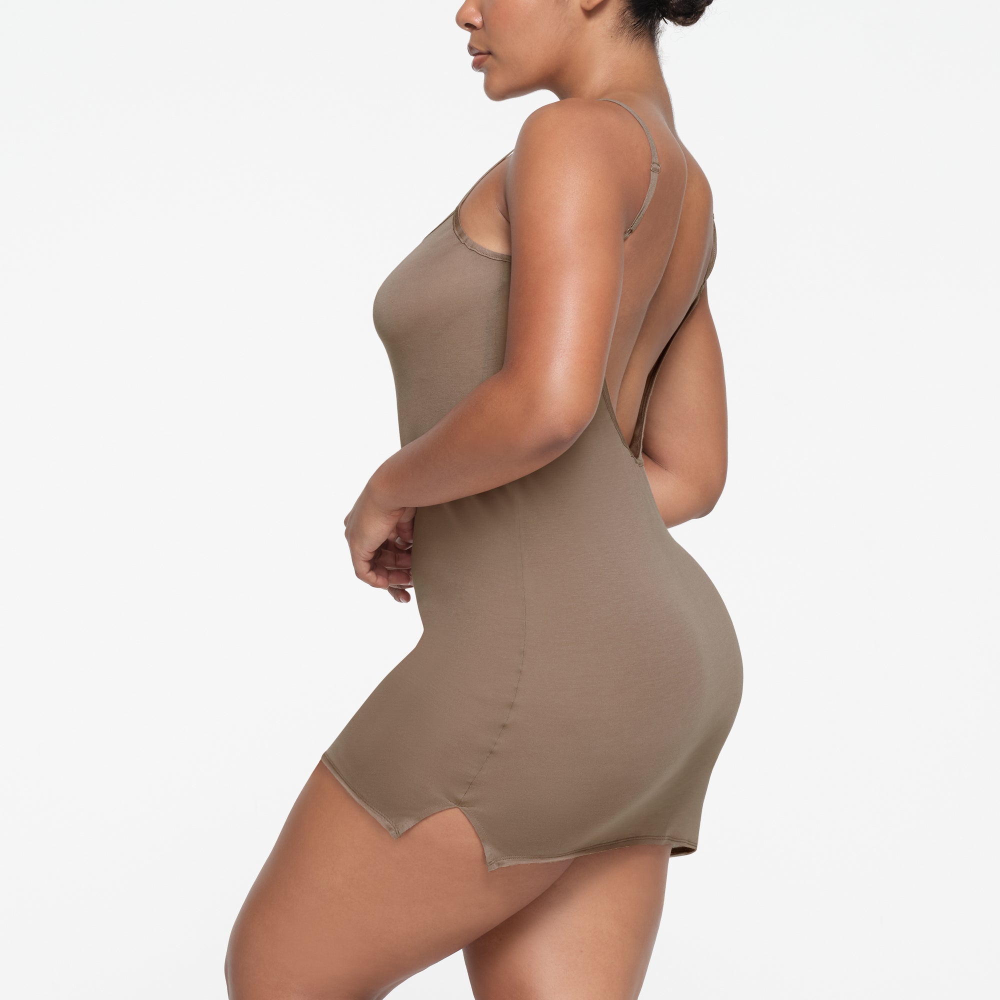 KIMS SLEEP LOW BACK MINI DRESS | TRUFFLE - Image 2