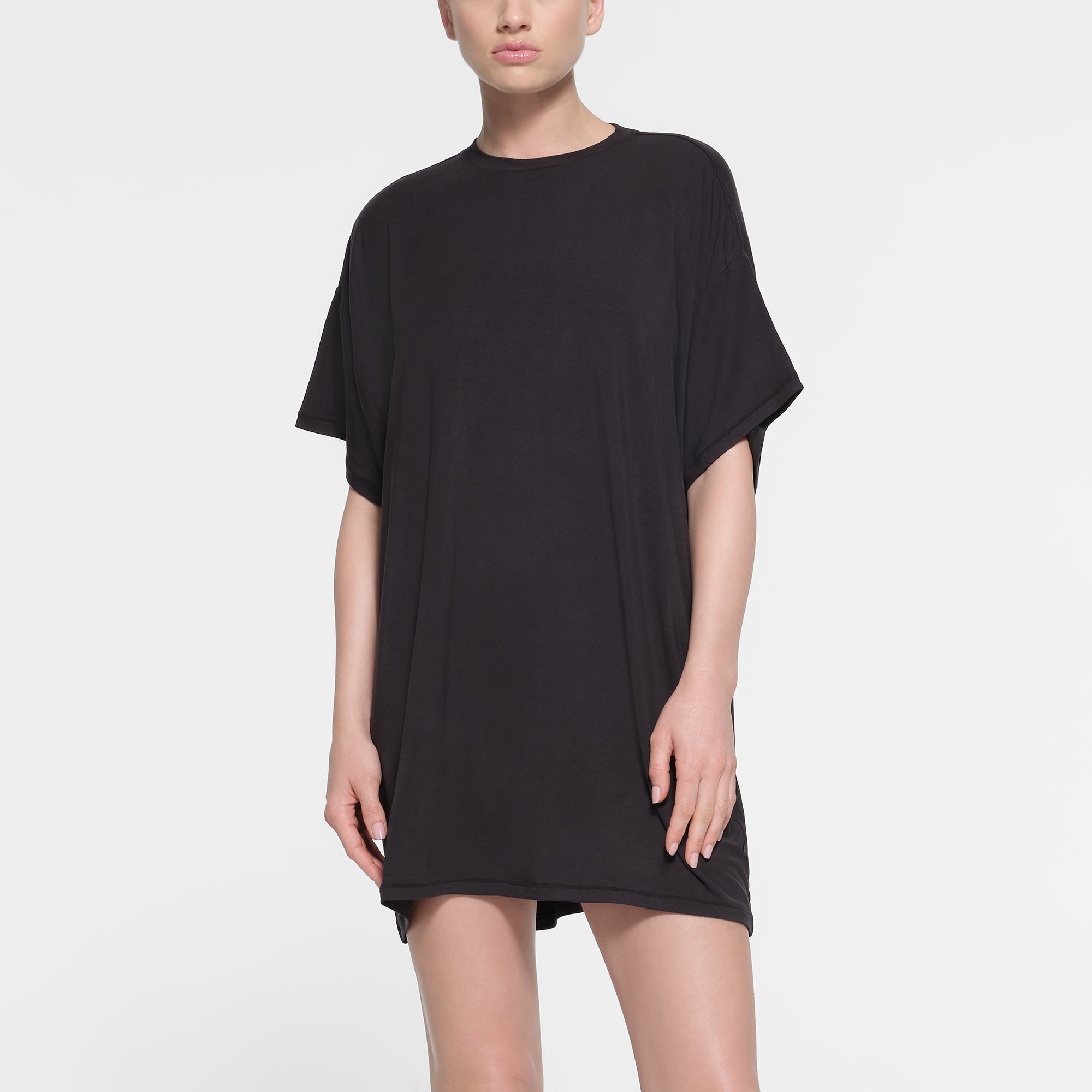 SKIMS SLEEP T-SHIRT MINI DRESS | ONYX