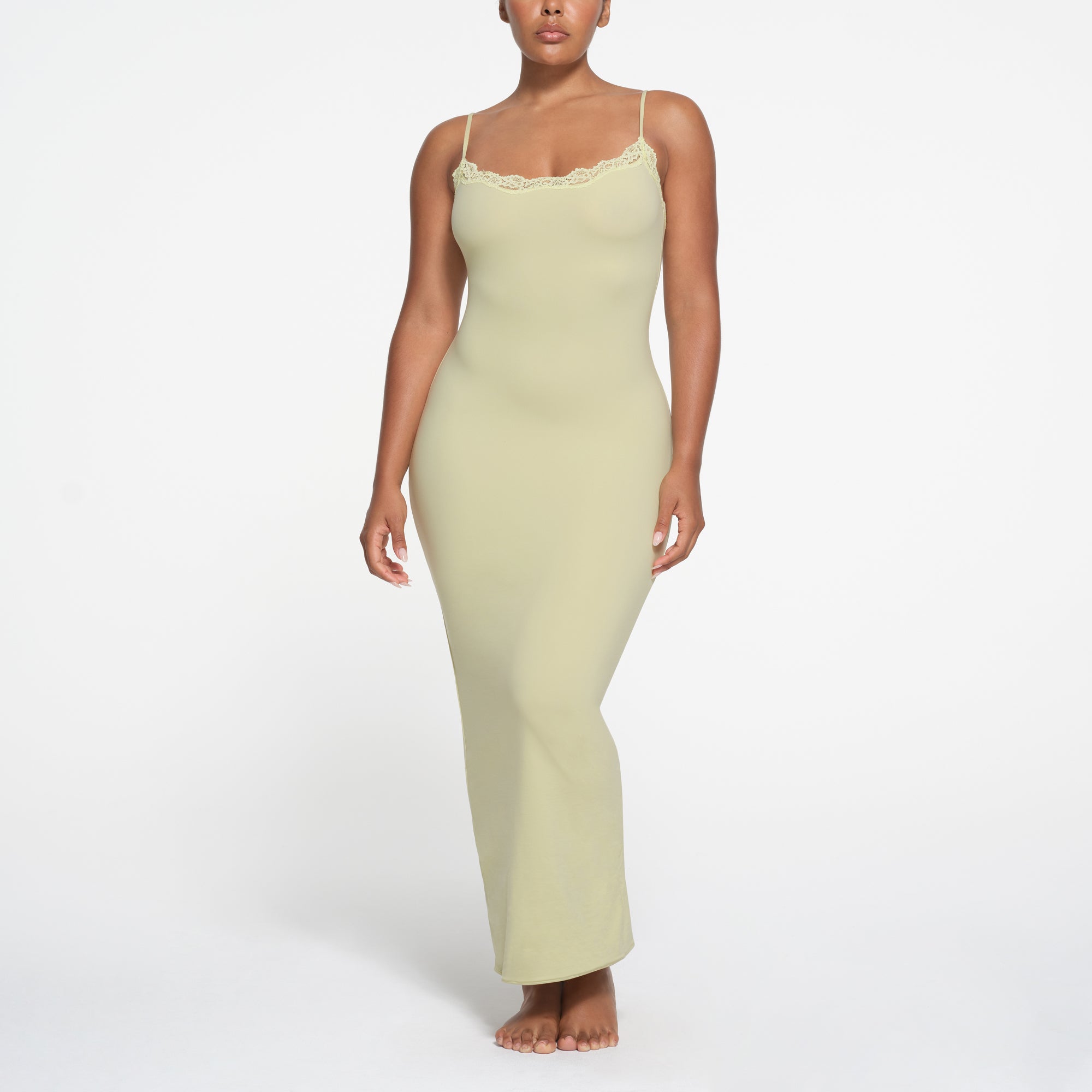 FITS EVERYBODY LACE LONG SLIP DRESS | SAGE