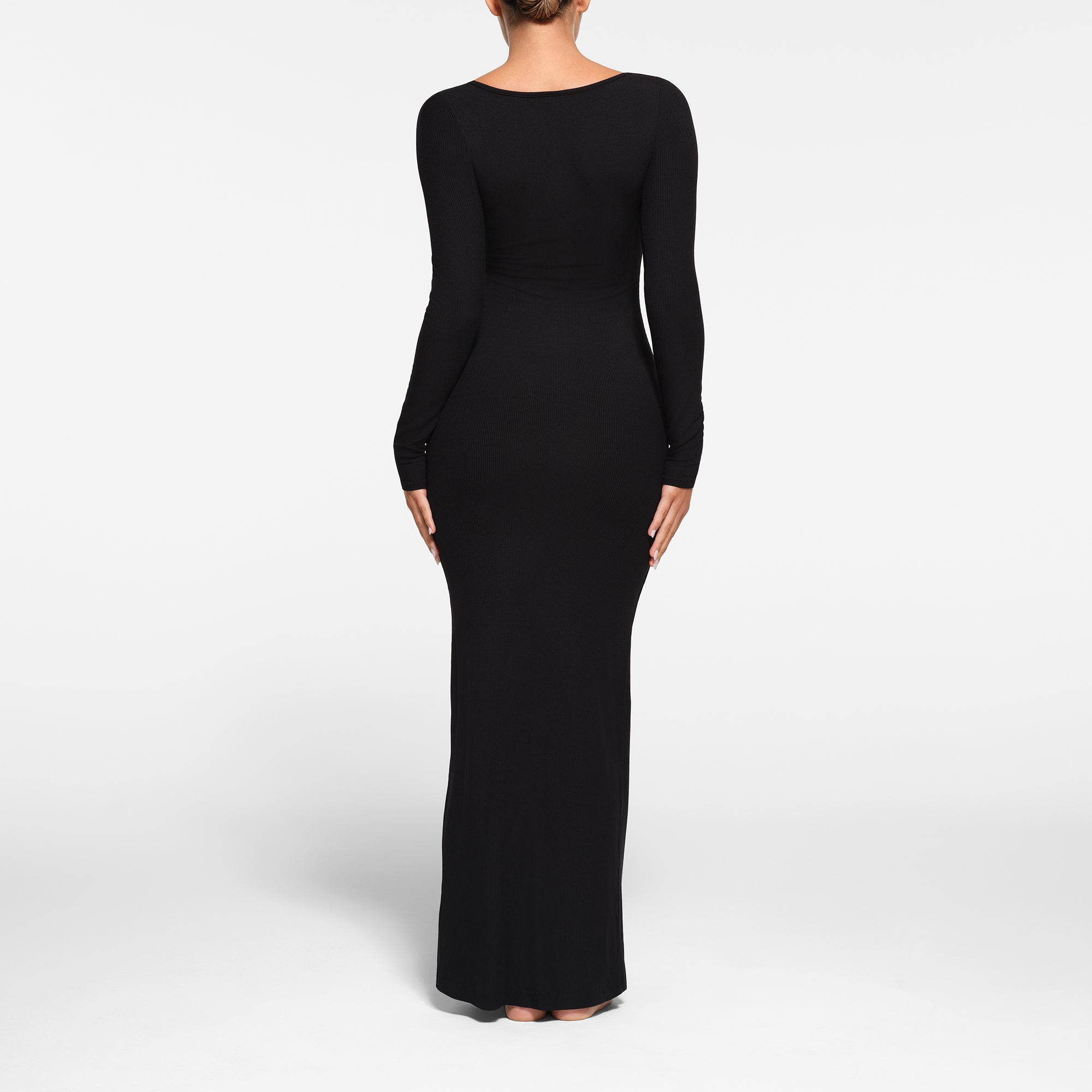 SOFT LOUNGE PETITE LONG SLEEVE DRESS | ONYX - Image 3