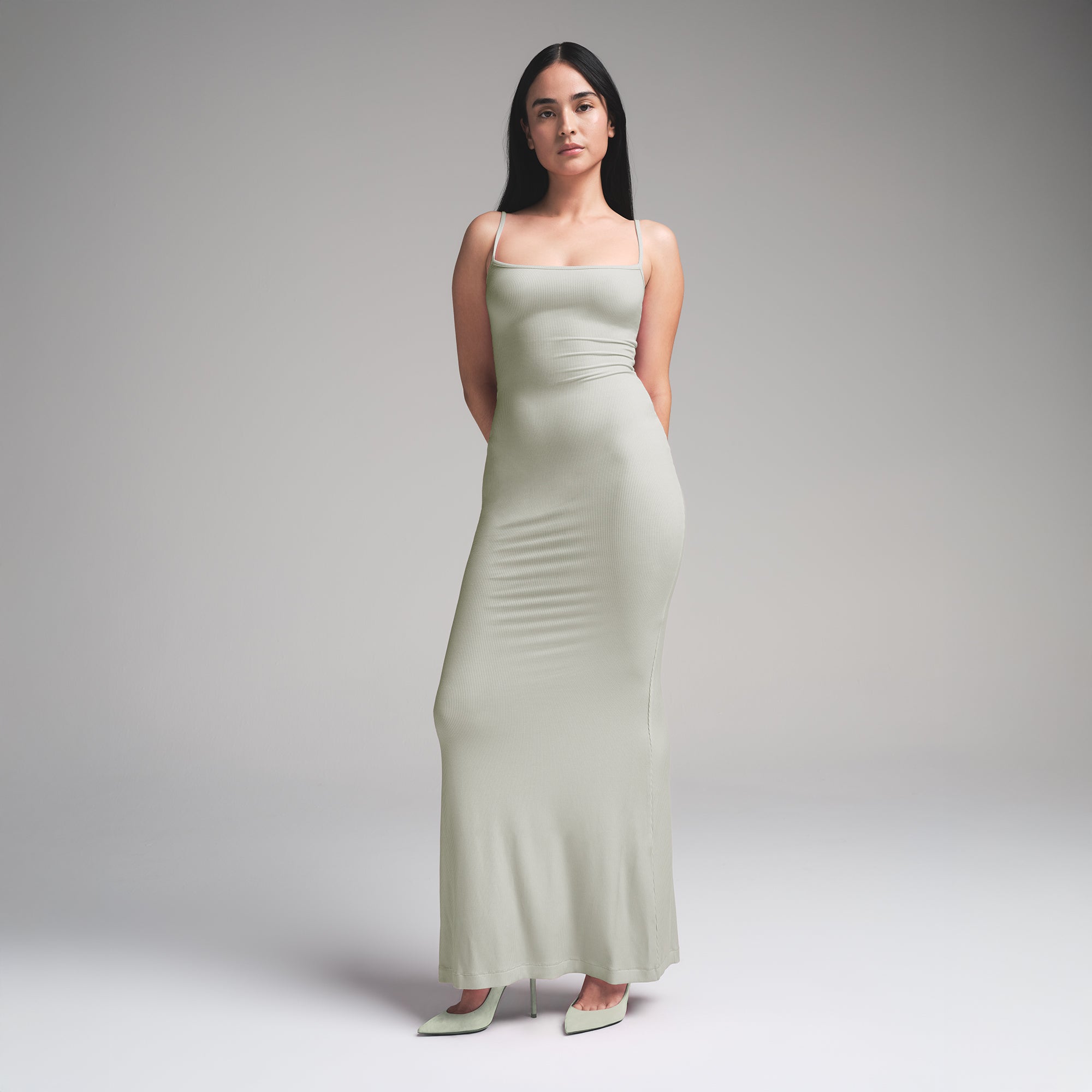 SOFT LOUNGE PETITE LONG SLIP DRESS | TALC