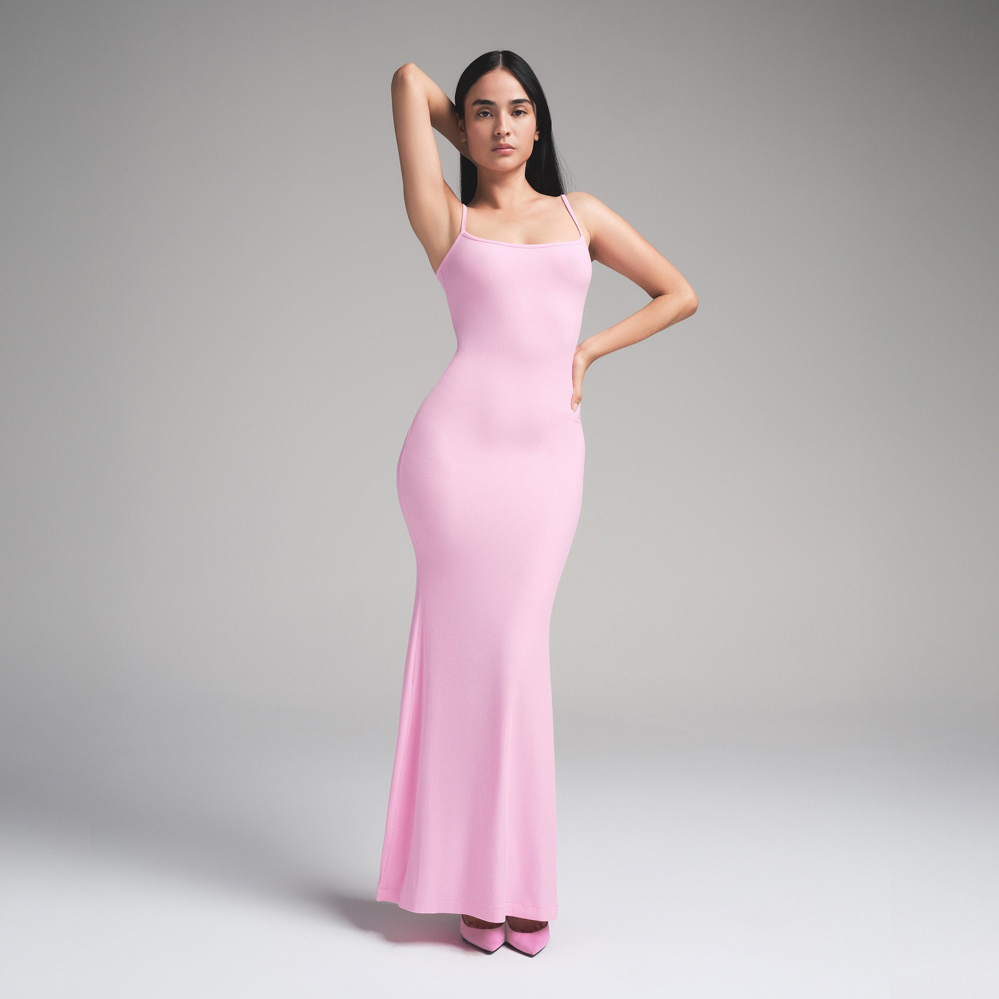 SOFT LOUNGE PETITE LONG SLIP DRESS | BUBBLE GUM