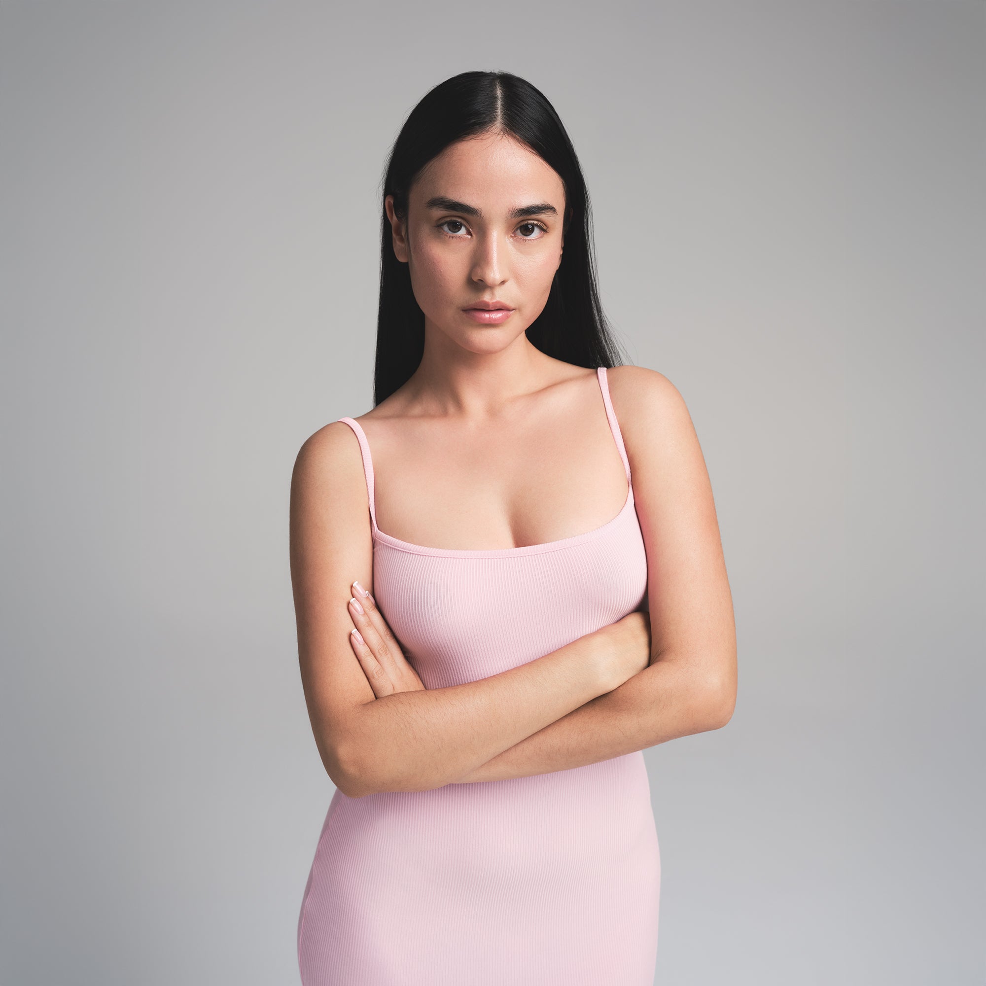 SOFT LOUNGE PETITE LONG SLIP DRESS | MORGANITE - Image 2