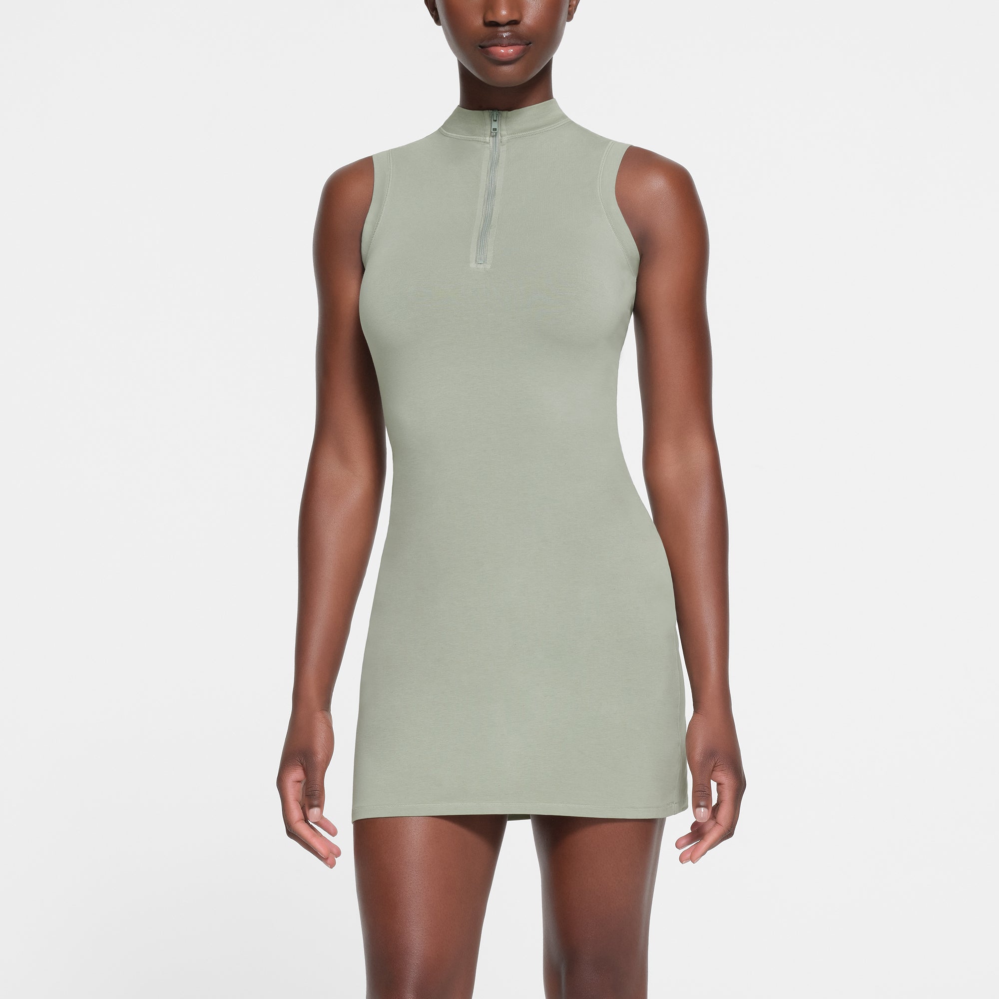 NEW VINTAGE ZIP UP SLEEVELESS MINI DRESS | MINERAL