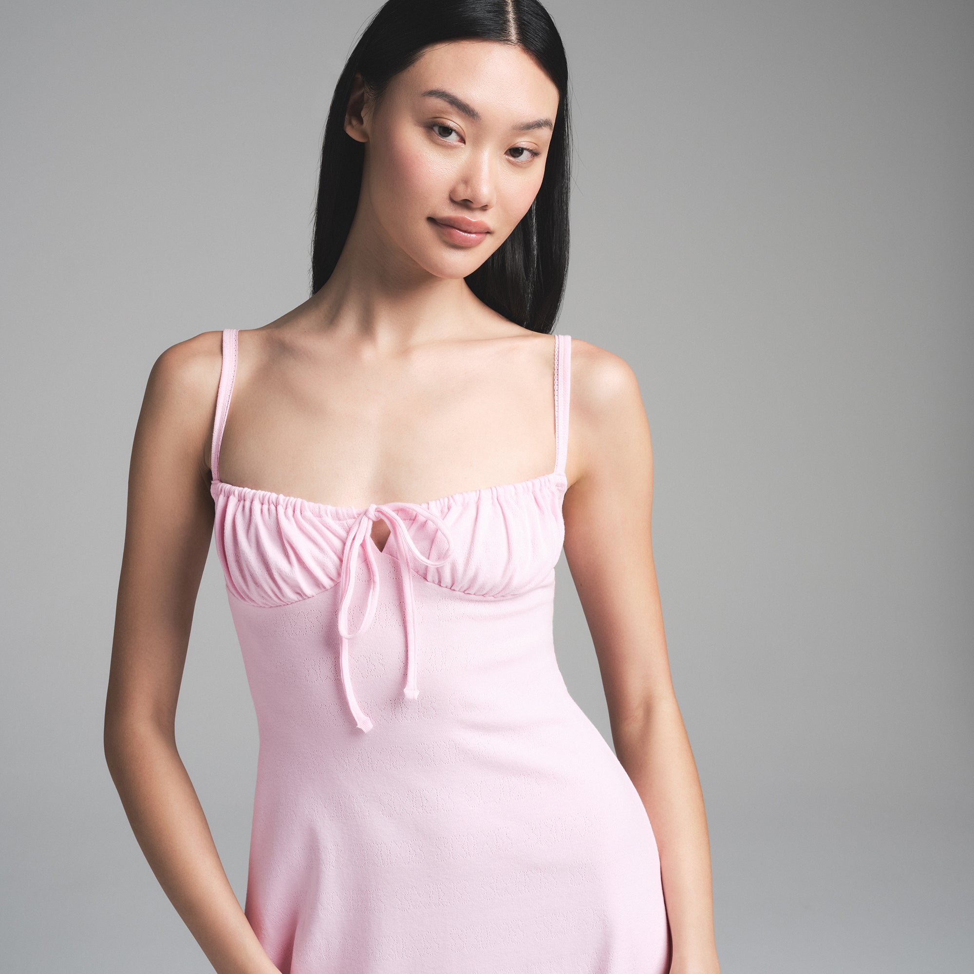 LOGO POINTELLE MINI DRESS | CHERRY BLOSSOM - Image 3