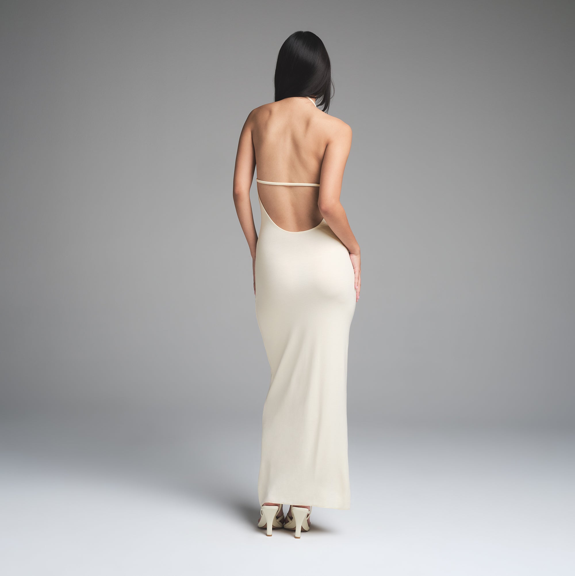 SKIMS CLOUD HALTER LONG DRESS | ECRU - Image 6