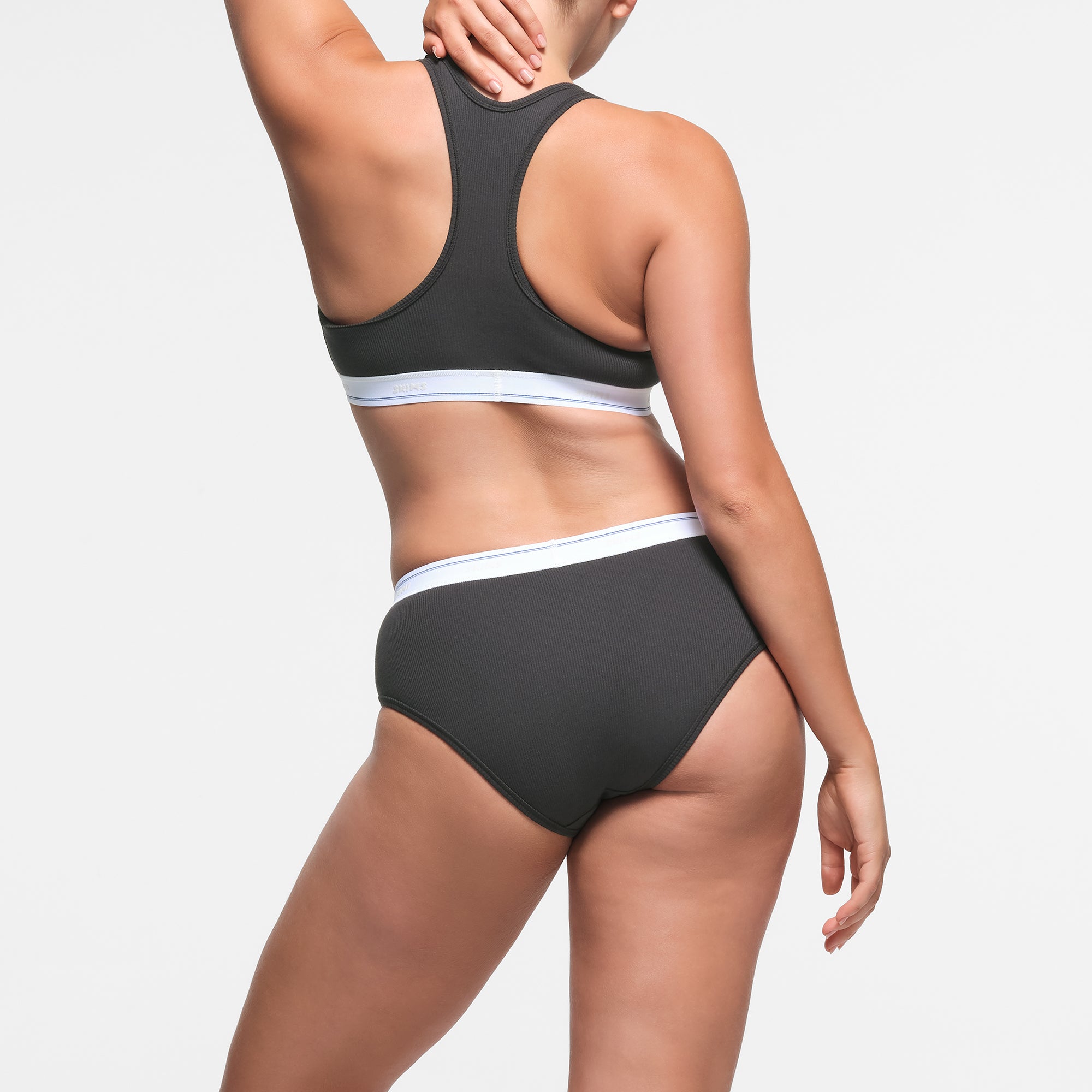 COTTON RIB HIPSTER | SOOT STRIPE - Image 3