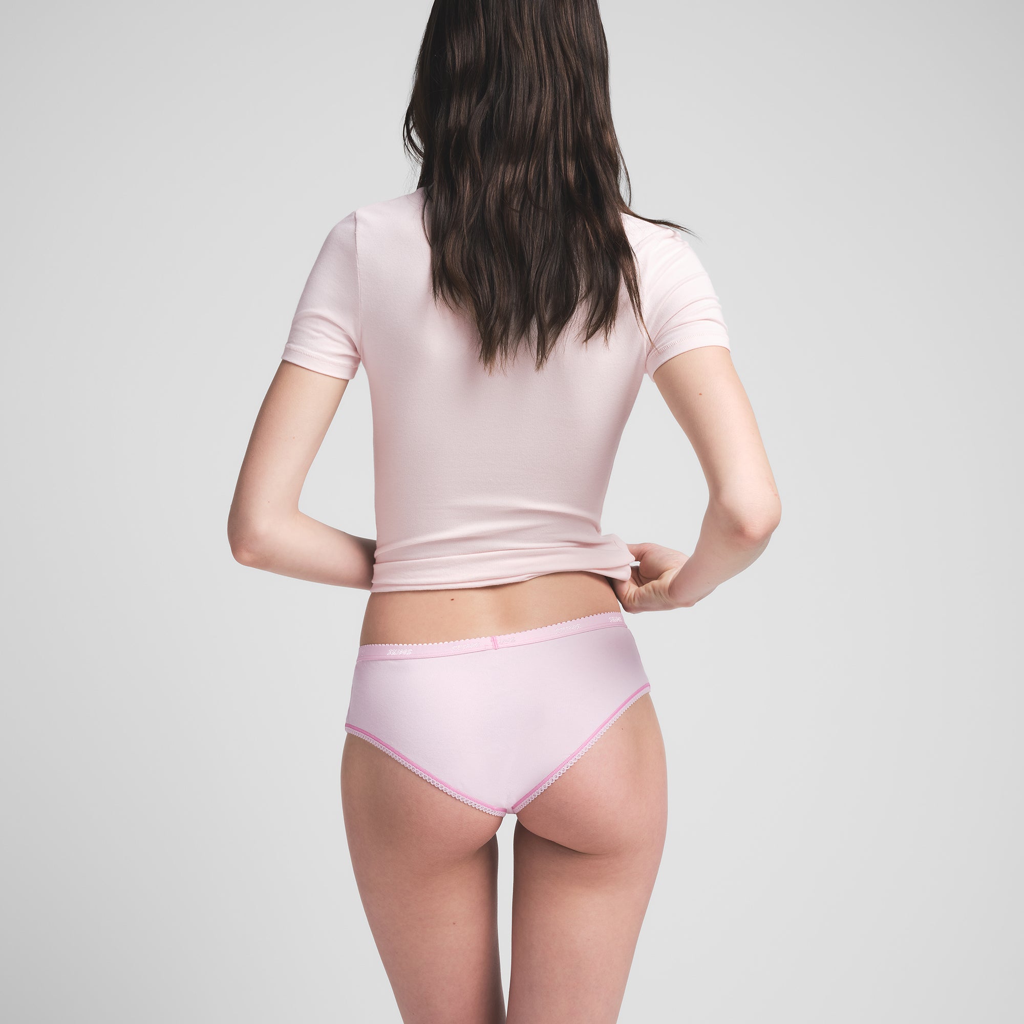 LIGHTWEIGHT COTTON LOGO PICOT HIPSTER | CHERRY BLOSSOM - Image 3