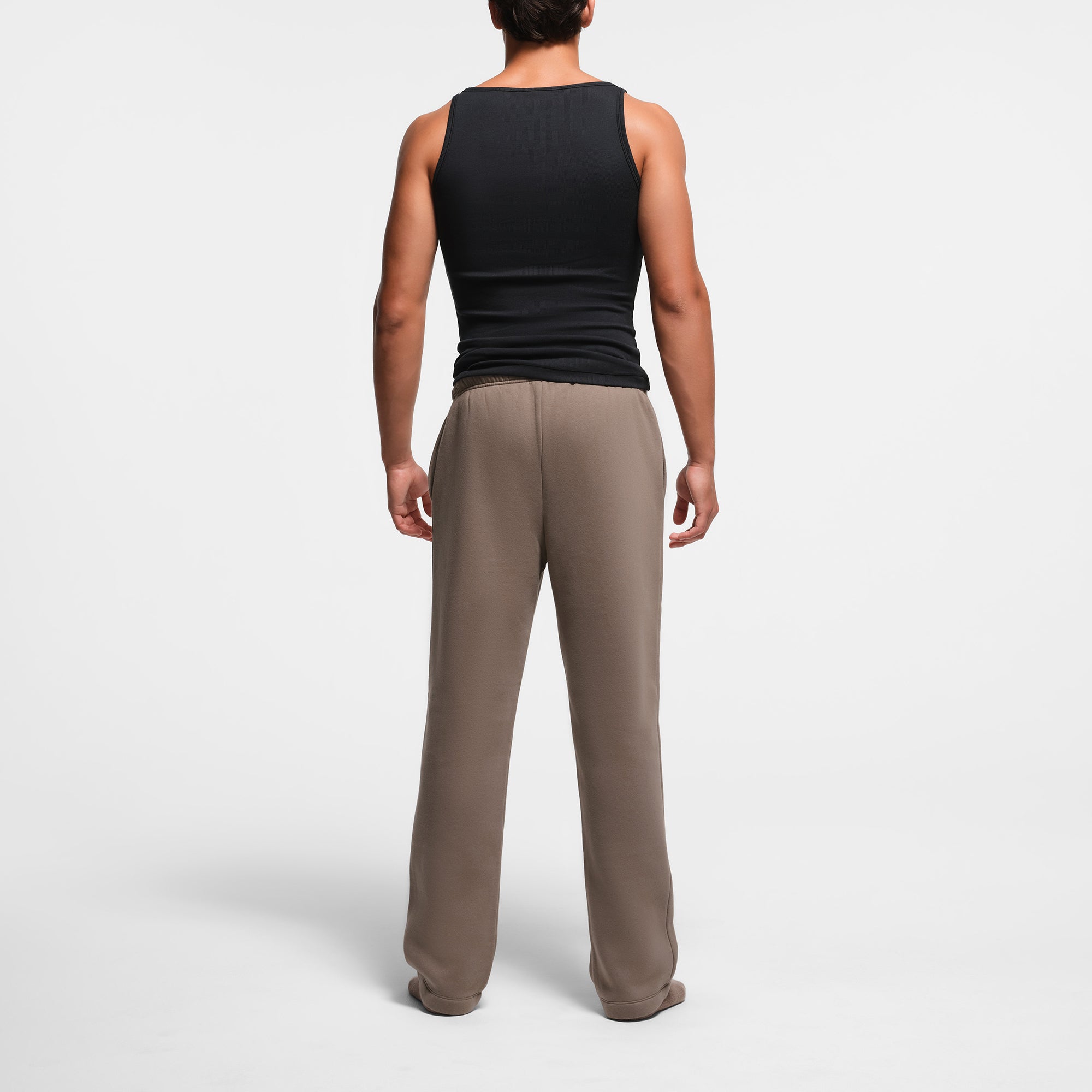 FLEECE LOUNGE MENS CLASSIC STRAIGHT LEG PANT | TRUFFLE - Image 4