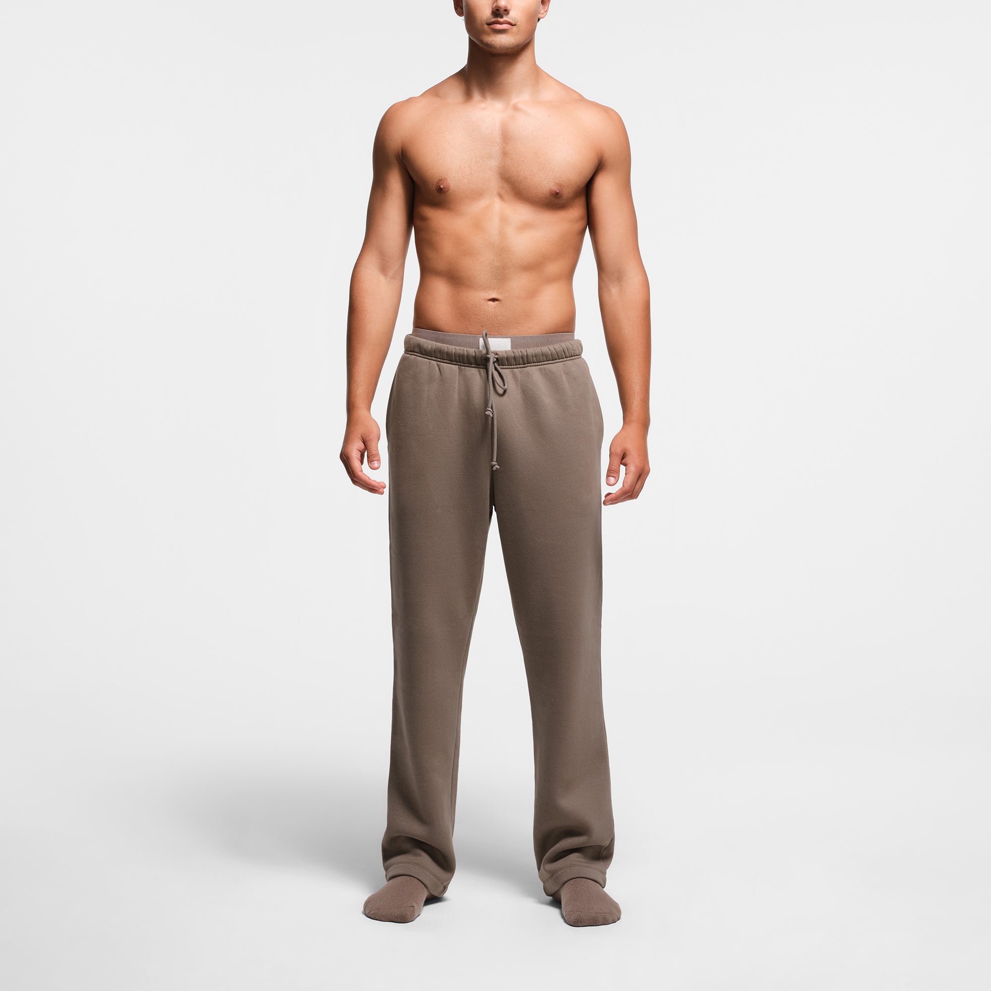 FLEECE LOUNGE MENS CLASSIC STRAIGHT LEG PANT | TRUFFLE - Image 2