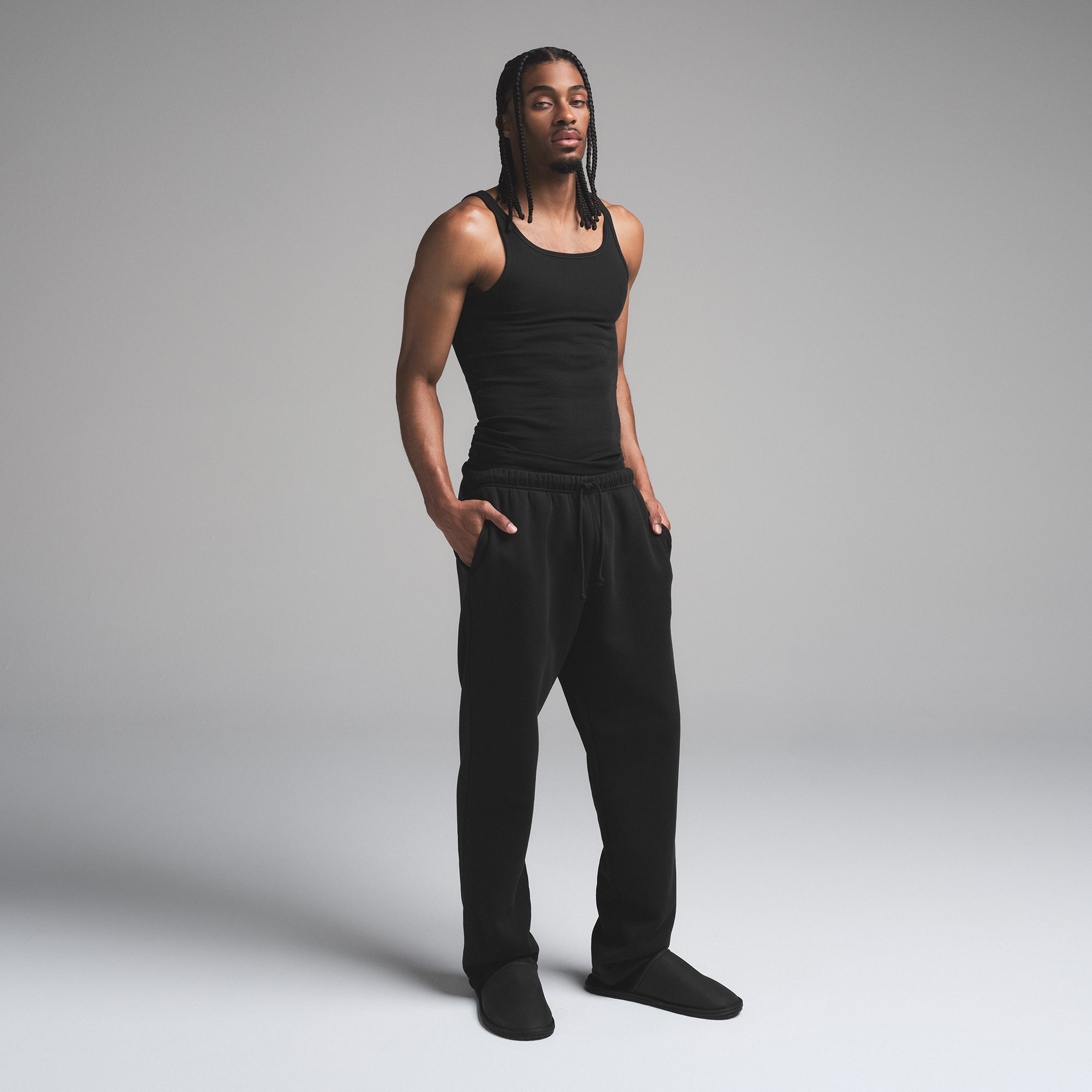 FLEECE LOUNGE MENS CLASSIC STRAIGHT LEG PANT | WASHED ONYX - Image 3