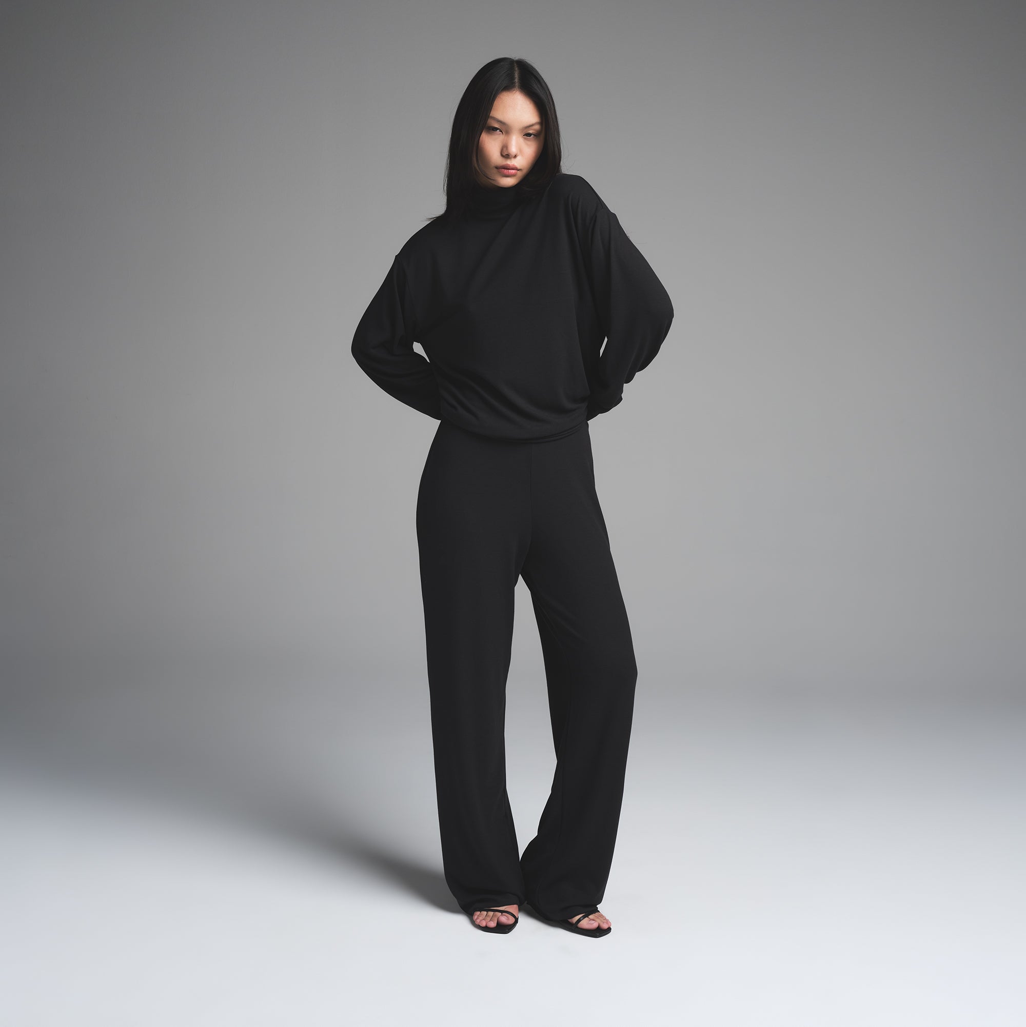 SKIMS CLOUD LONG SLEEVE TURTLENECK | ONYX