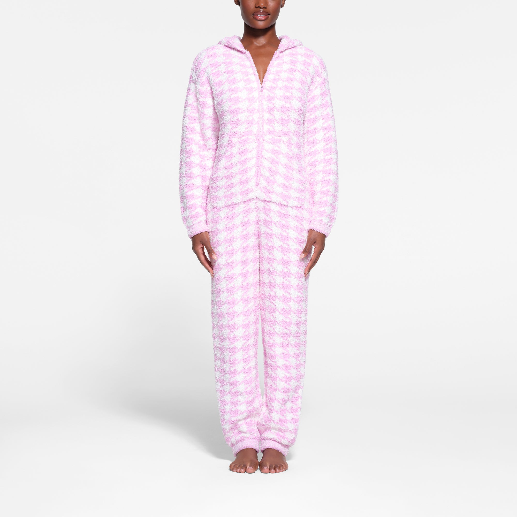 COZY KNIT UNISEX ONESIE | PETAL HOUNDSTOOTH
