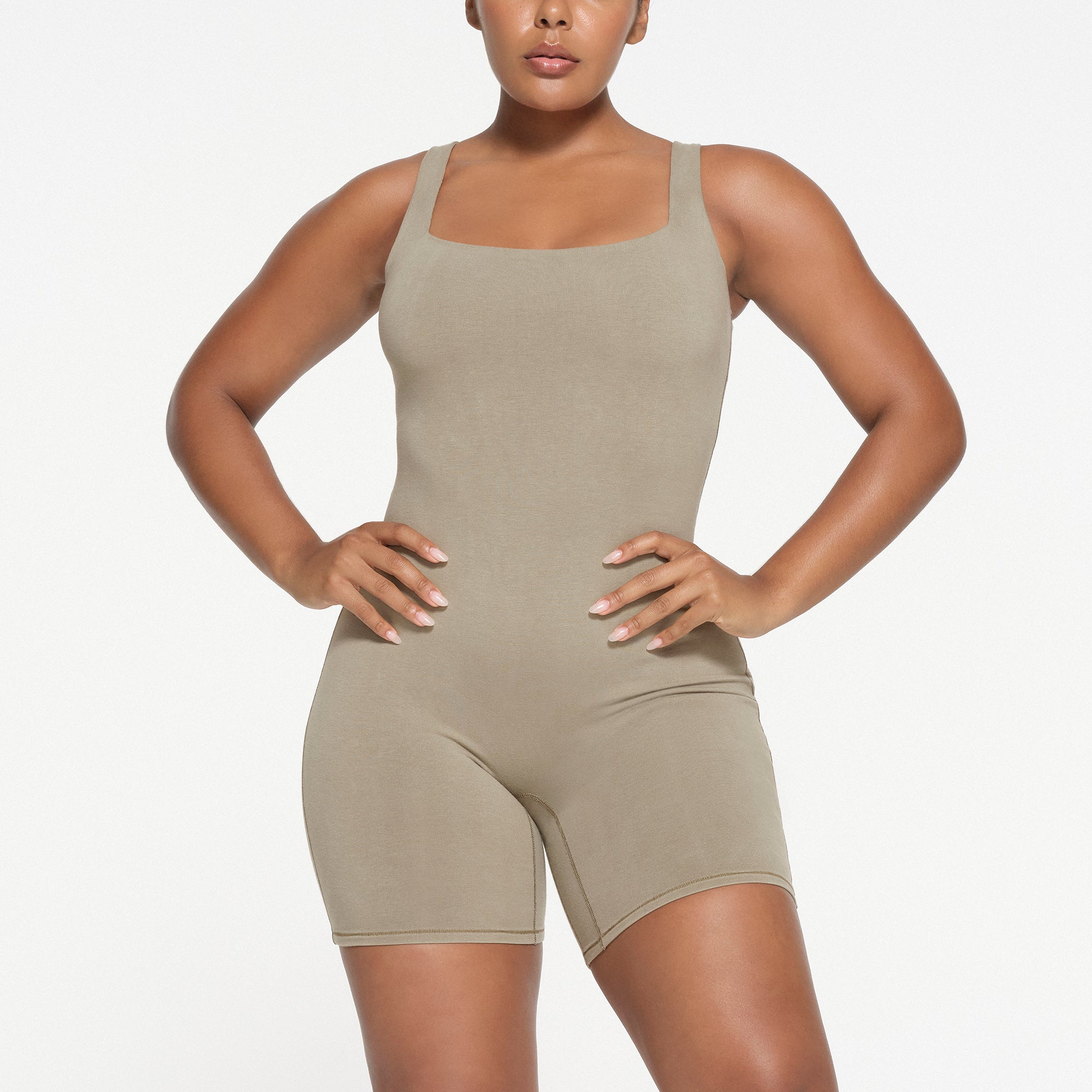 OUTDOOR SQUARE NECK ONESIE | TAUPE