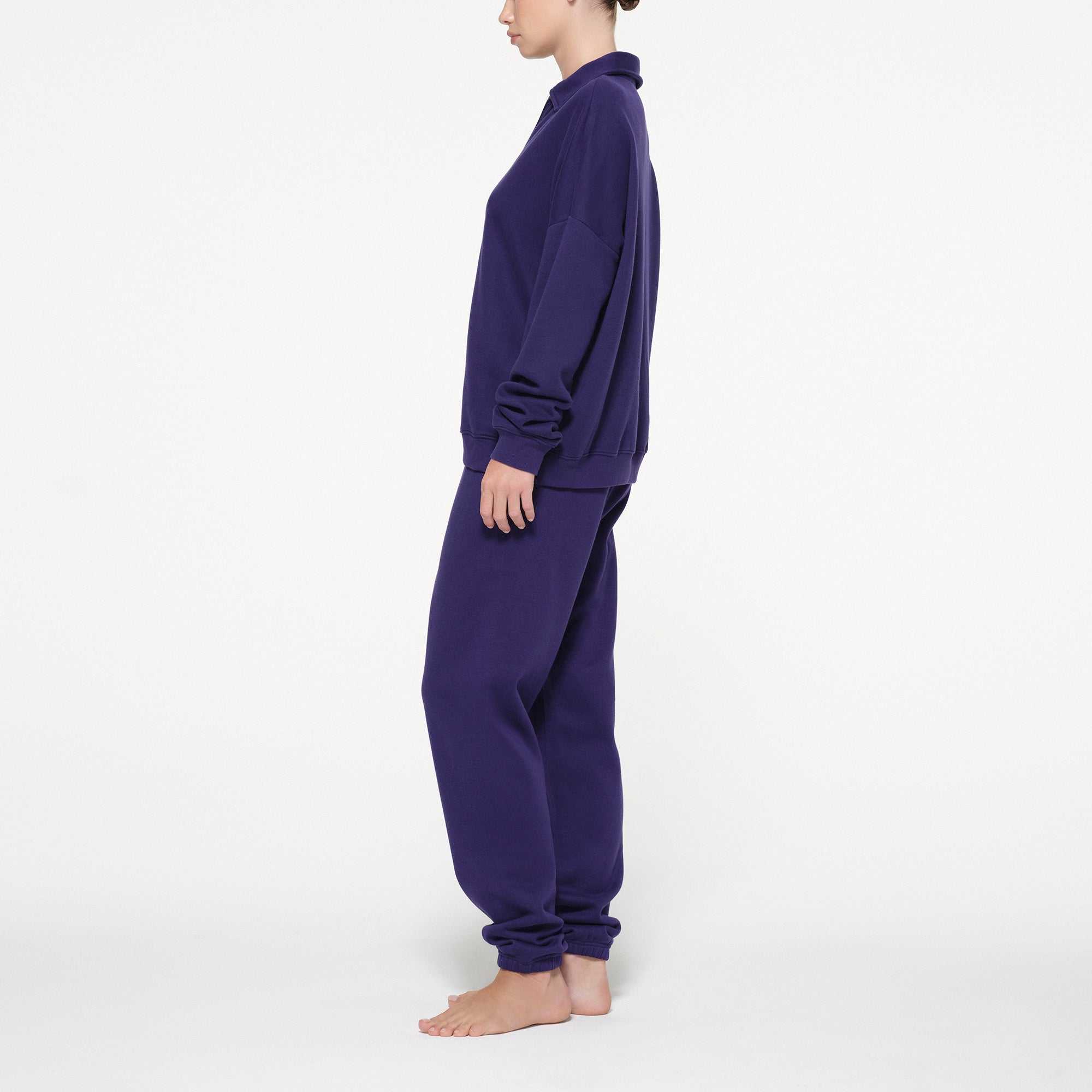 COTTON FLEECE OVERSIZED QUARTER ZIP PULLOVER | CONCORD - Image 2