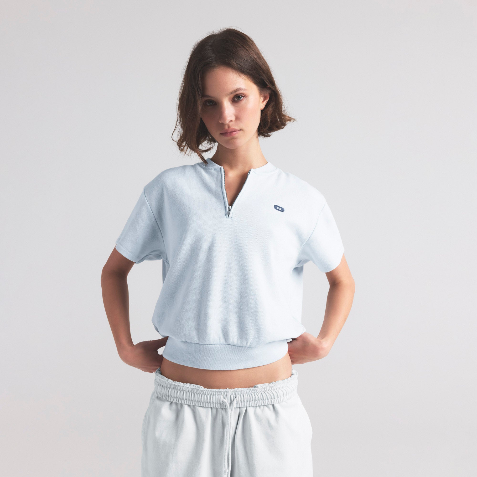 LIGHTWEIGHT FLEECE SHORT SLEEVE QUARTER ZIP | FROST