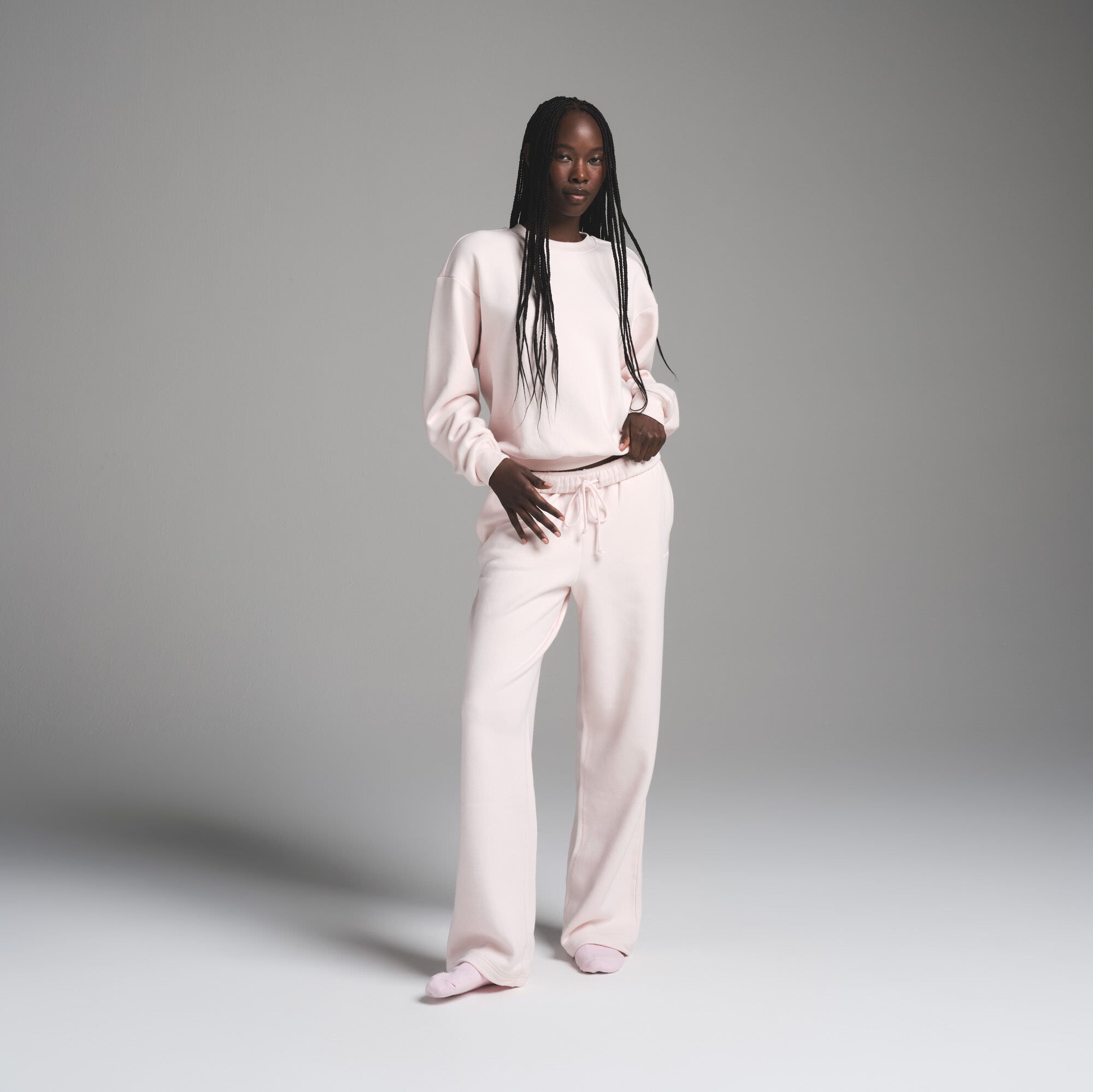 COTTON FLEECE CLASSIC CREWNECK | BARELY PINK