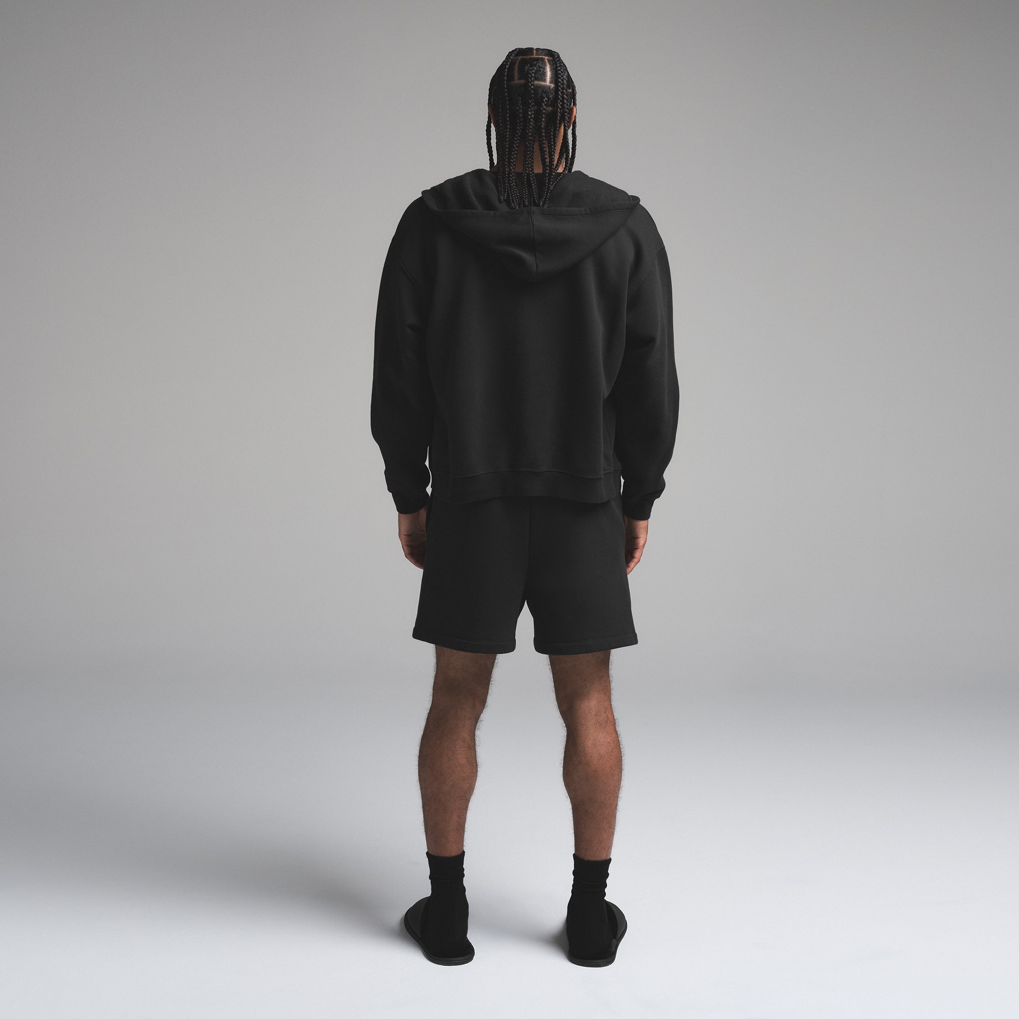 FLEECE LOUNGE MENS RELAXED ZIP UP HOODIE | WASHED ONYX - Image 5