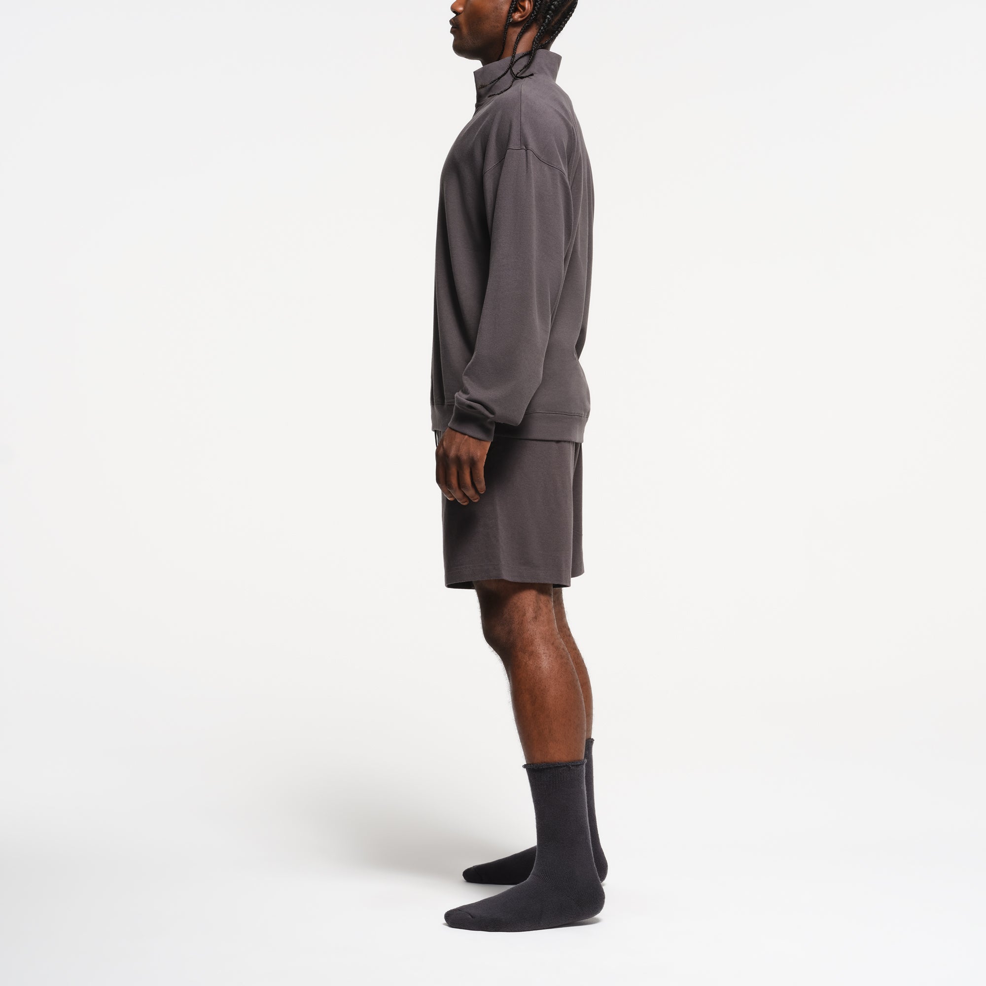 JERSEY LOUNGE MENS RELAXED QUARTER ZIP PULLOVER | ASH - Image 2