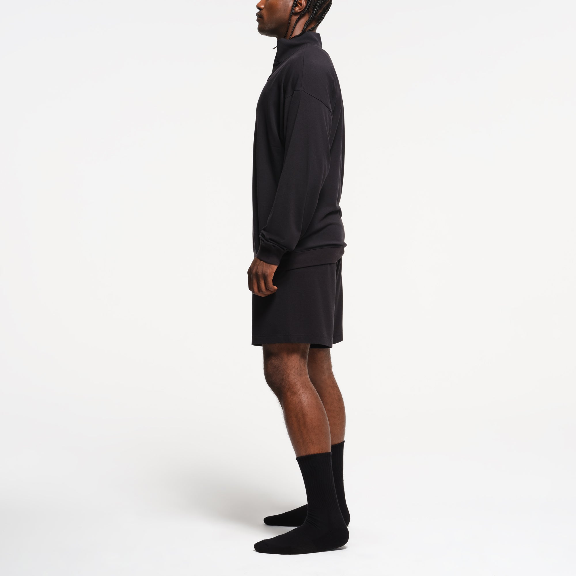 JERSEY LOUNGE MENS RELAXED QUARTER ZIP PULLOVER | OBSIDIAN - Image 2