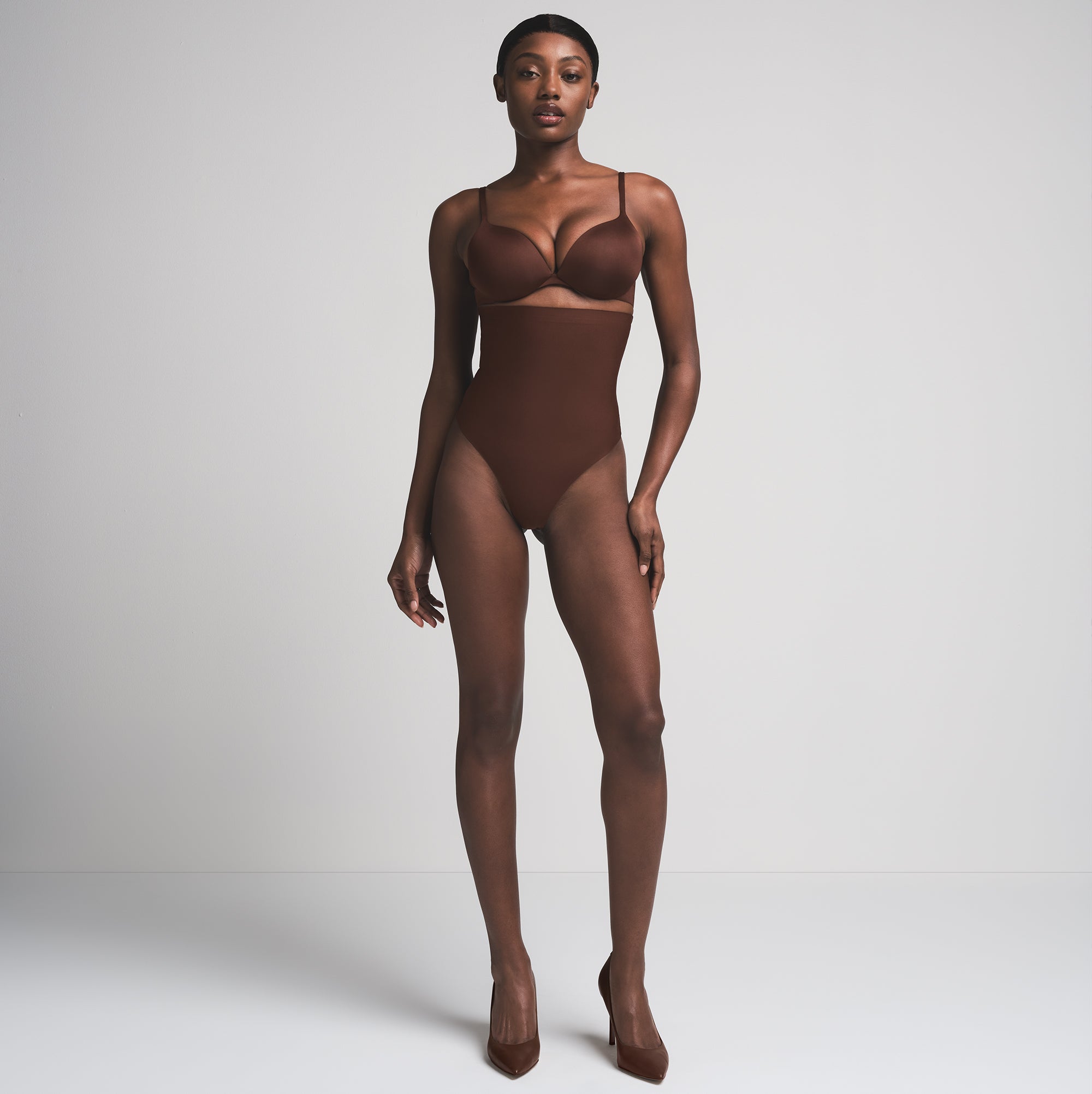 SKIMS BODY CORE SCULPT HIGH-WAISTED THONG | COCOA