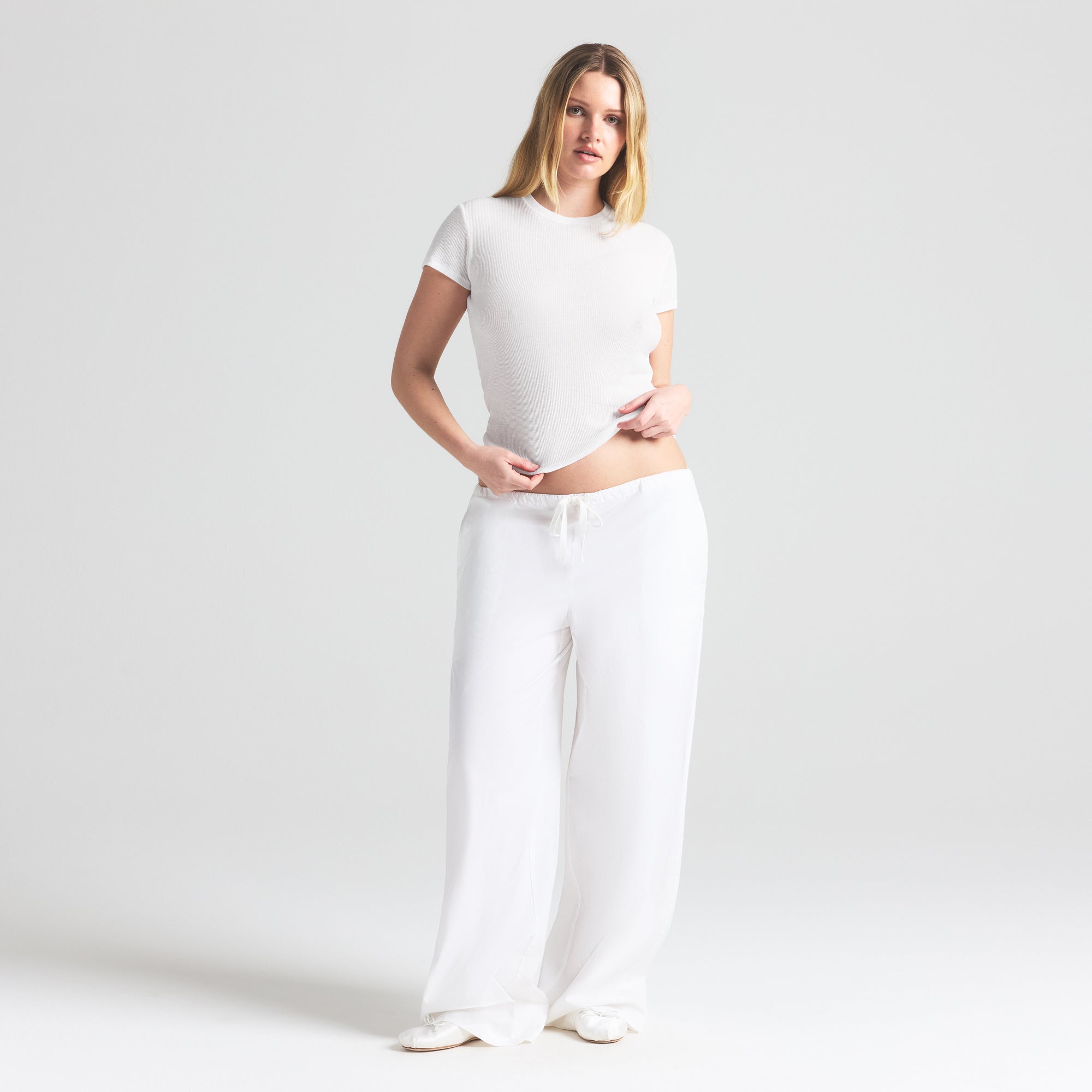 COTTON POPLIN STRAIGHT LEG PANT | SNOW