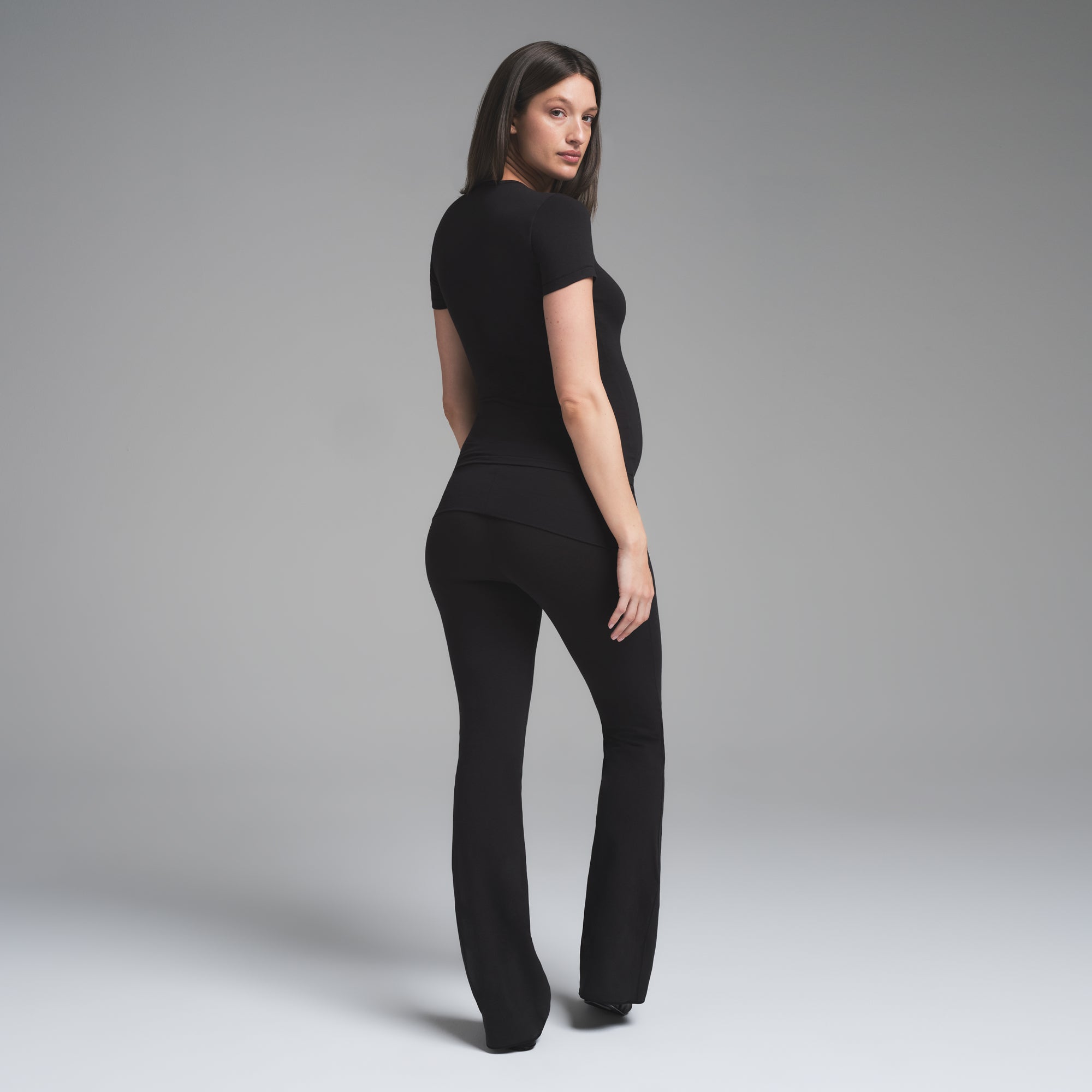 COTTON JERSEY MATERNITY FOLDOVER PANT | SOOT - Image 2