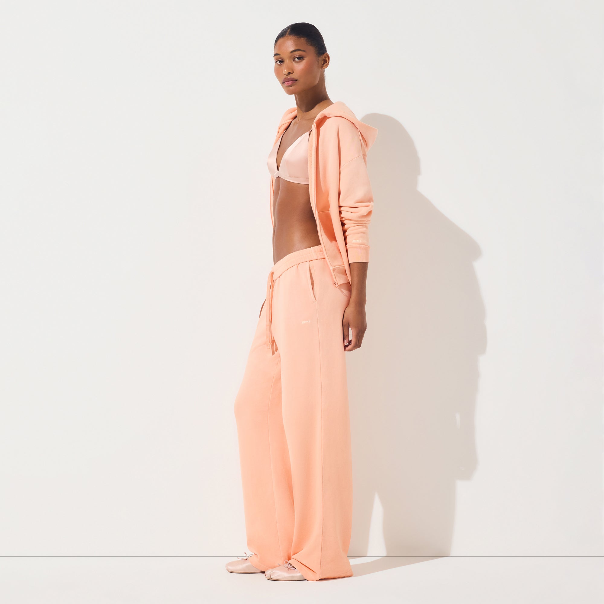 FRENCH TERRY STRAIGHT LEG PANT | CANTALOUPE - Image 5