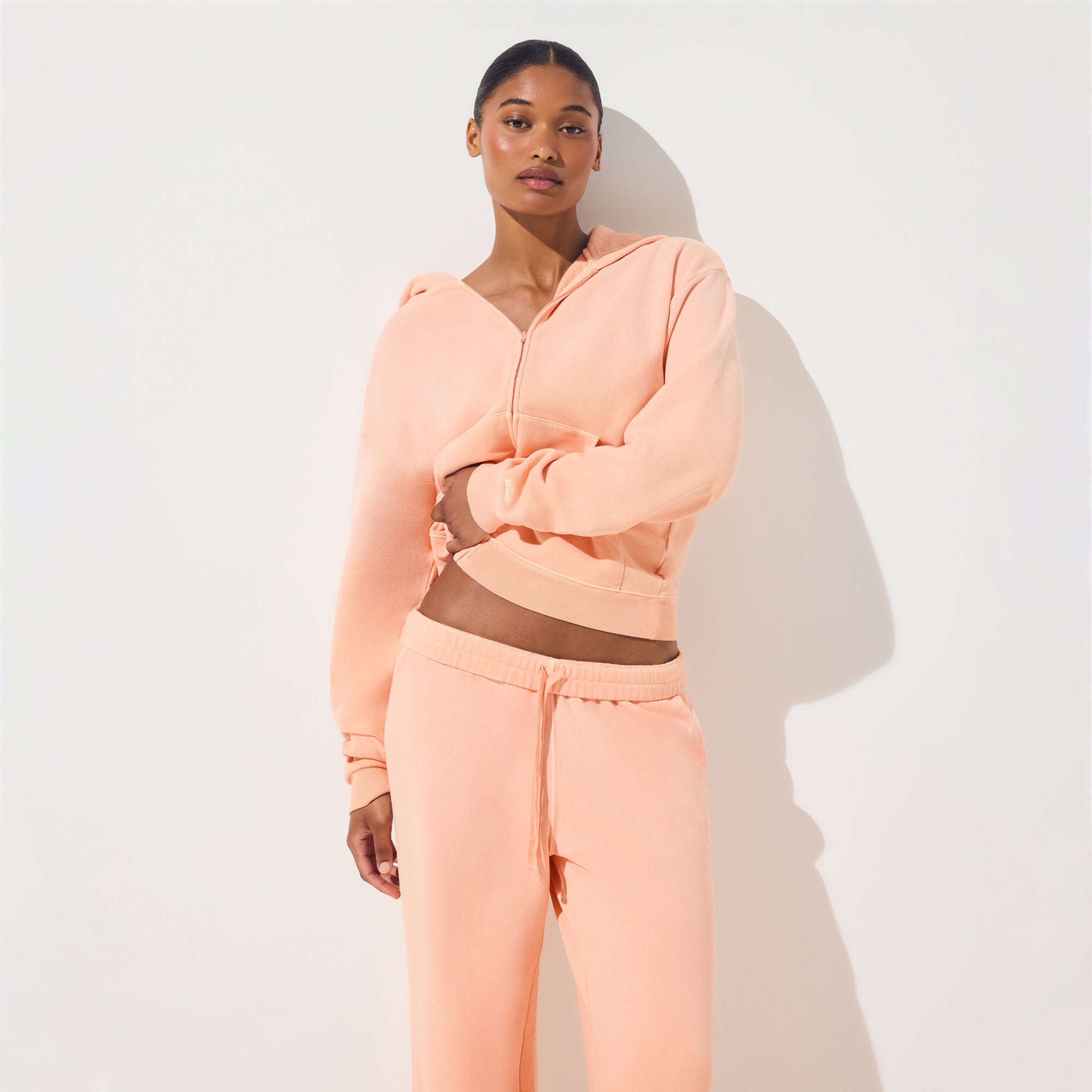 FRENCH TERRY STRAIGHT LEG PANT | CANTALOUPE - Image 4