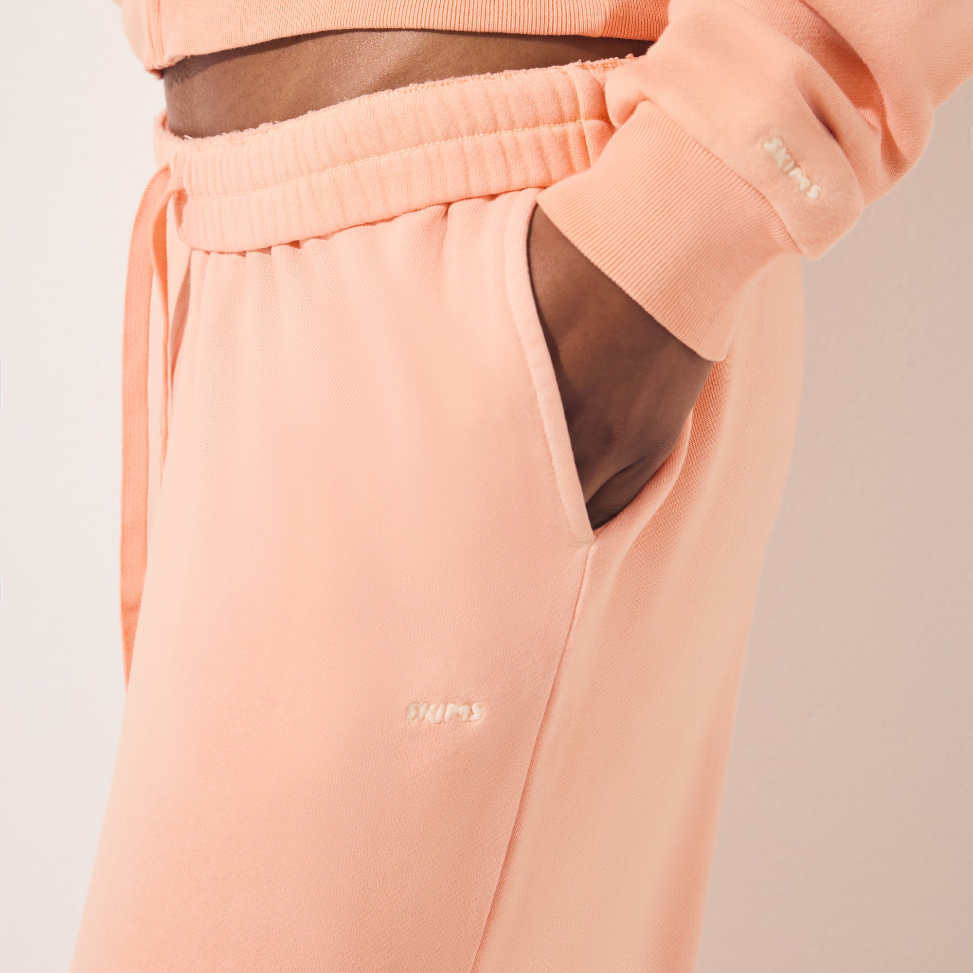 FRENCH TERRY STRAIGHT LEG PANT | CANTALOUPE - Image 3
