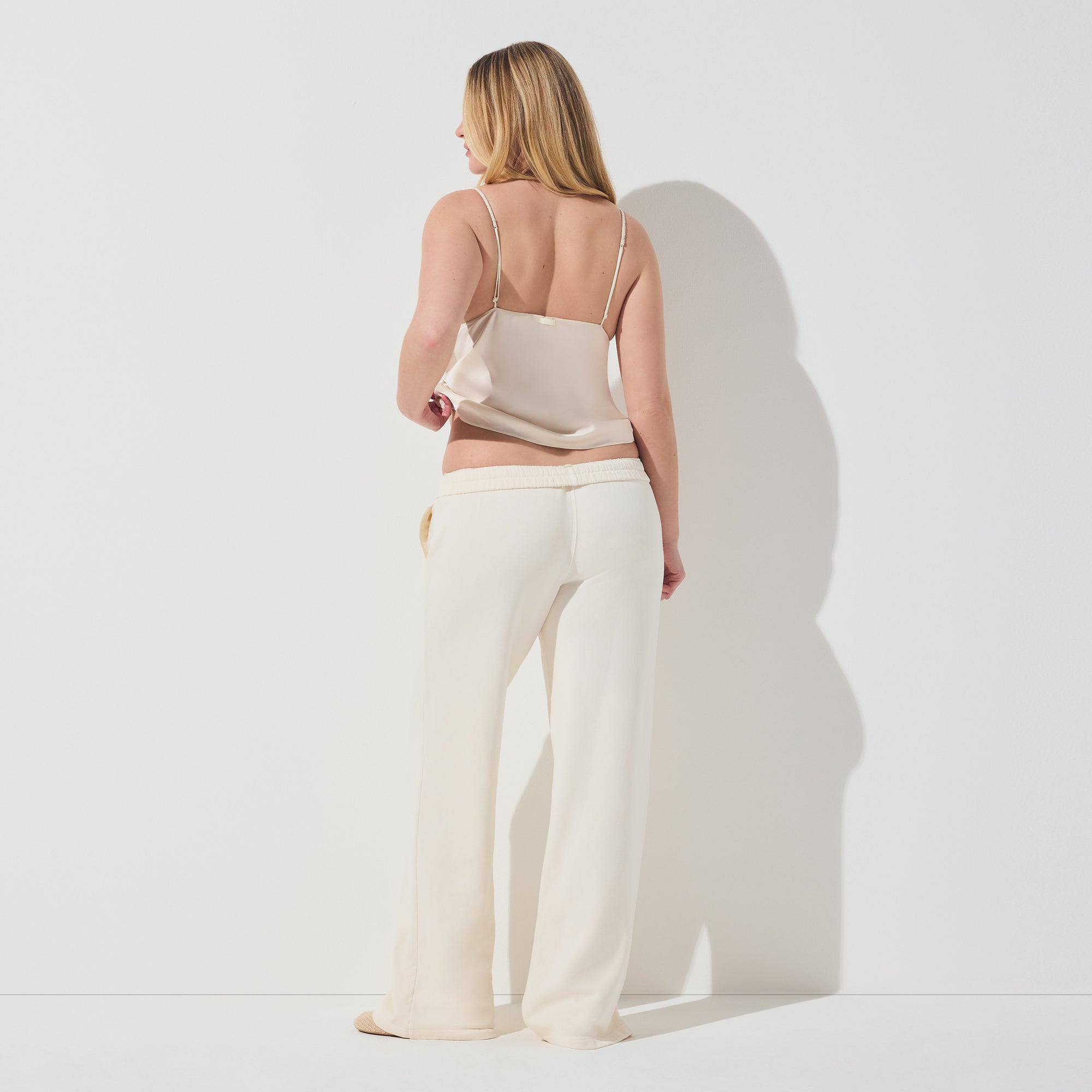 FRENCH TERRY STRAIGHT LEG PANT | ECRU - Image 2