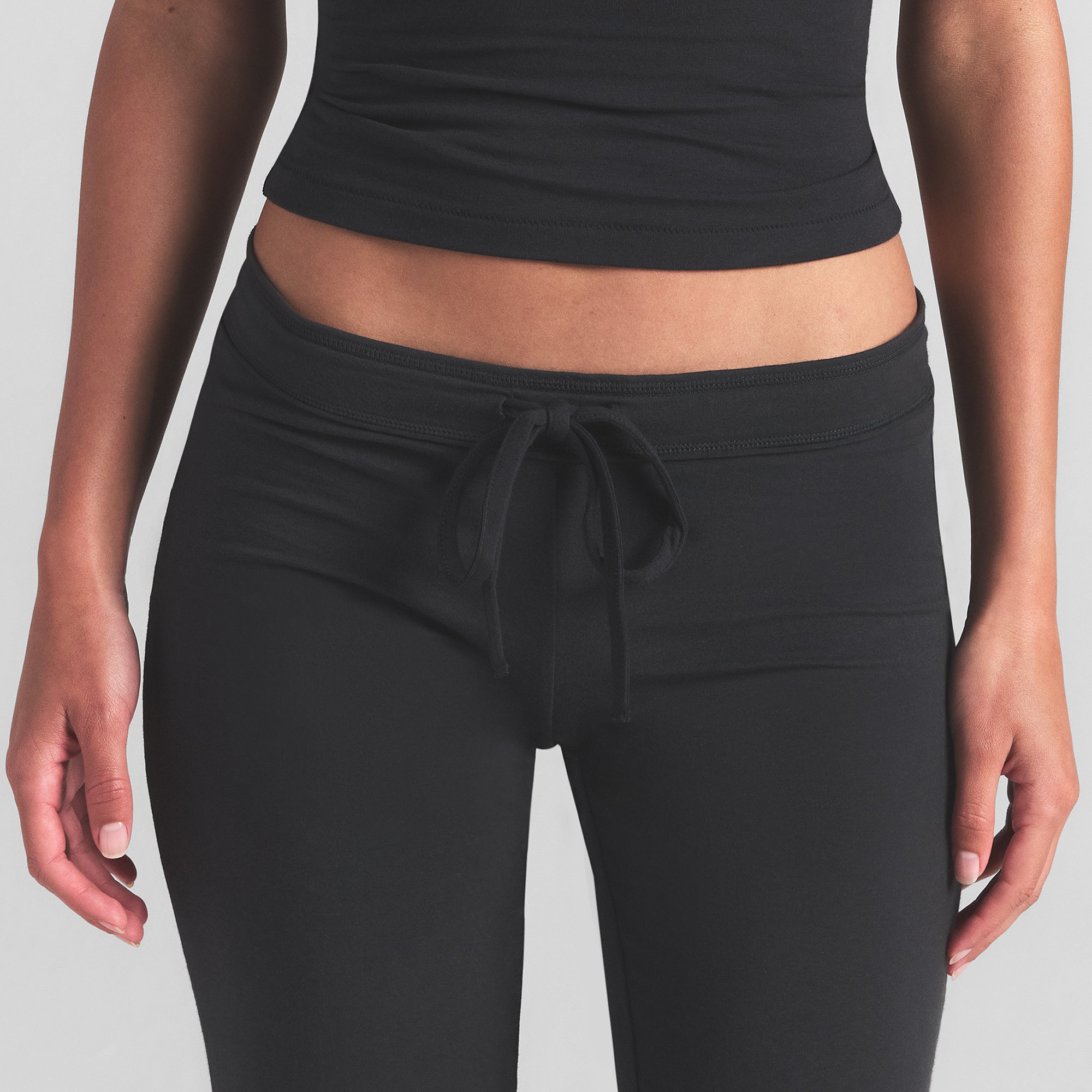 COTTON JERSEY LOW RISE CROP PANT | SOOT - Image 3