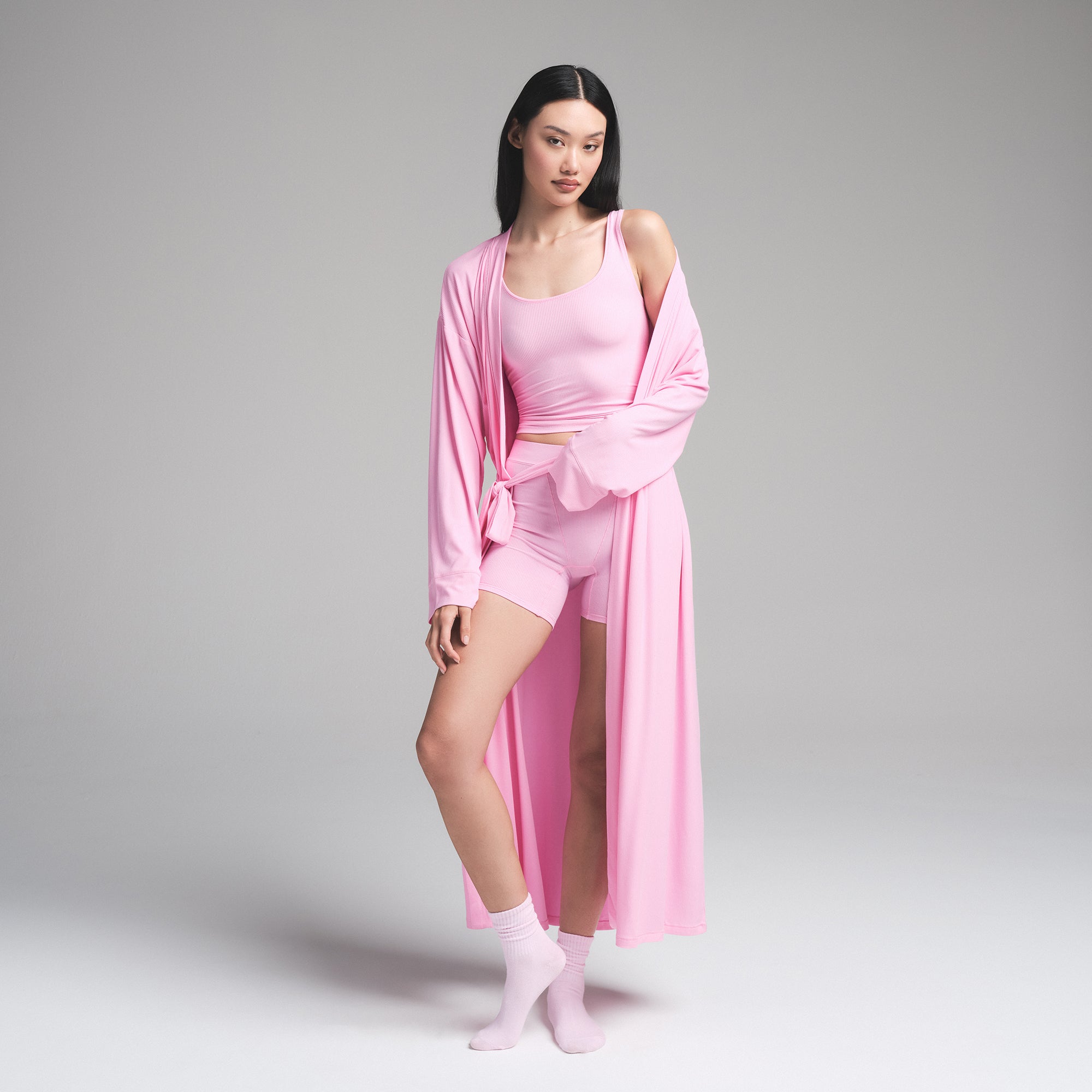 SOFT LOUNGE LONG ROBE | BUBBLE GUM