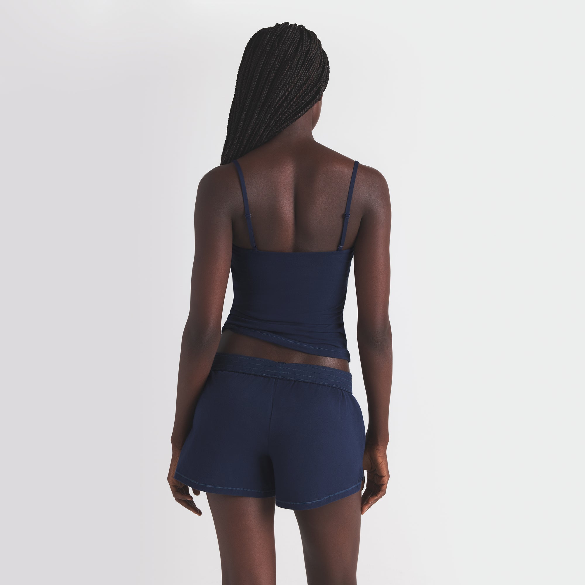 COTTON JERSEY LOOSE SHORT | NAVY - Image 4