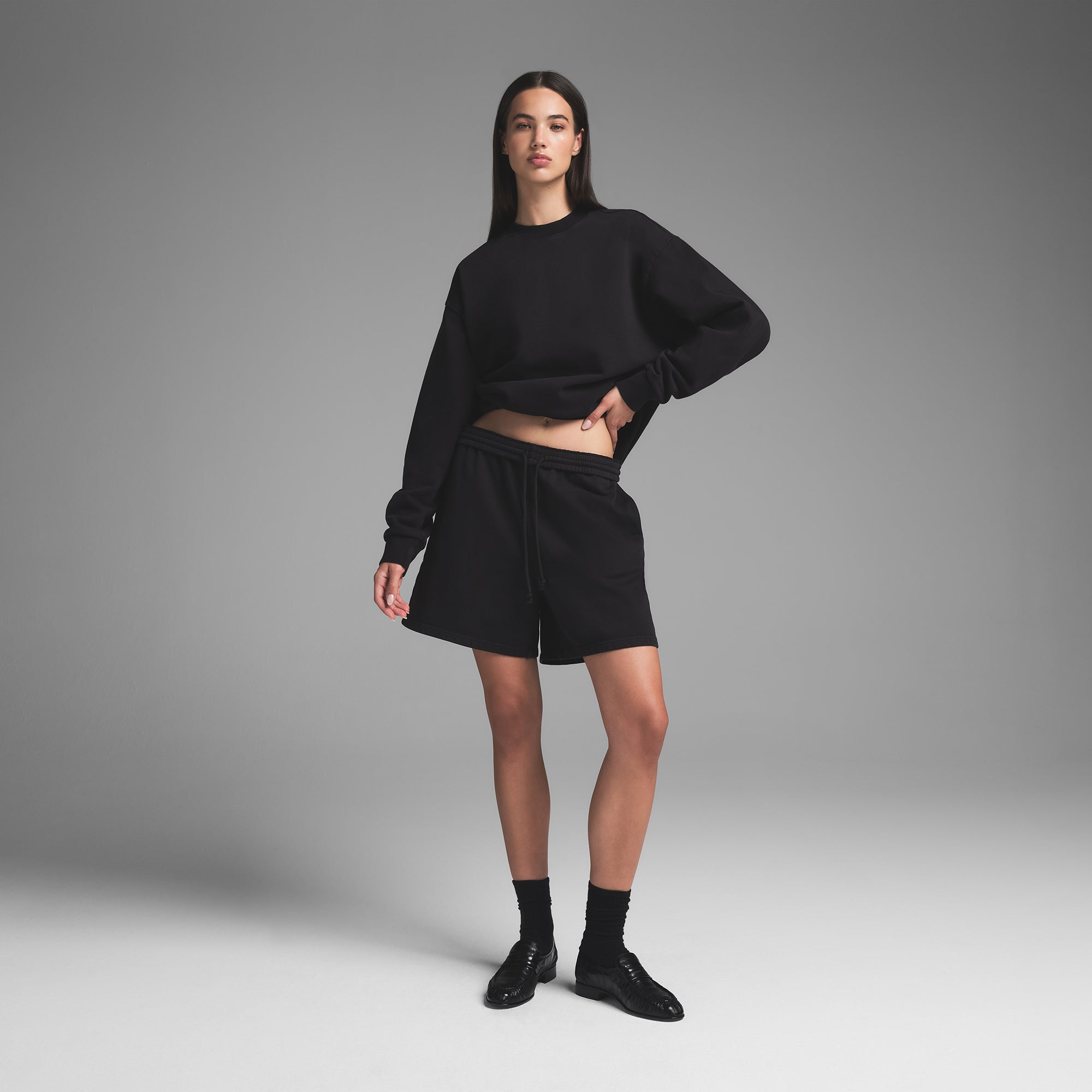 BOYFRIEND FLEECE SHORT | WASHED ONYX