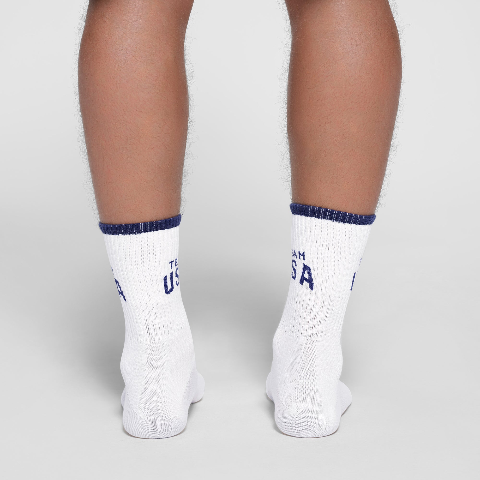 SKIMS FOR TEAM USA MENS OLYMPIC RIBBED CREW SOCK | WHITE - Image 4