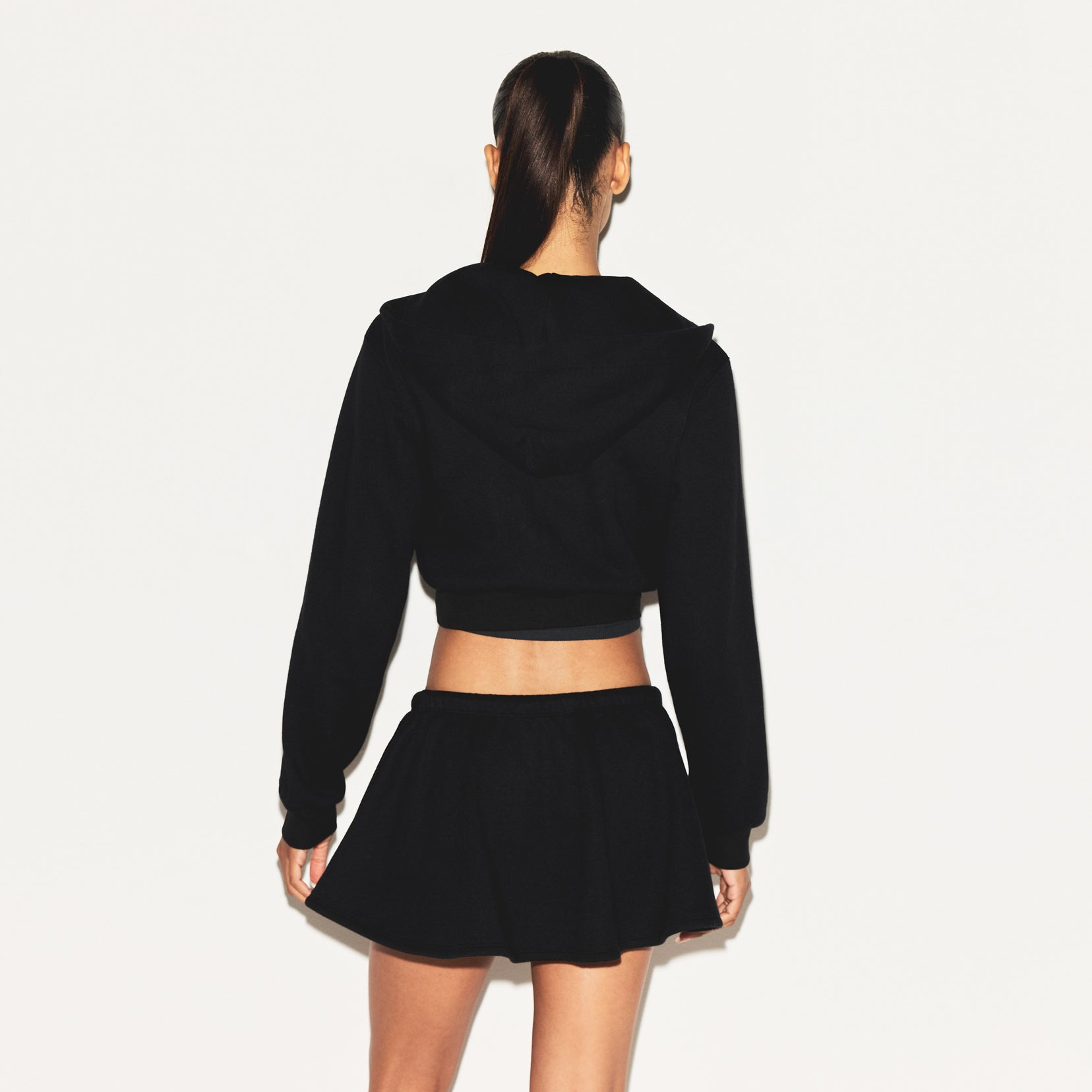 COTTON FLEECE MICRO SKIRT | ONYX - Image 4