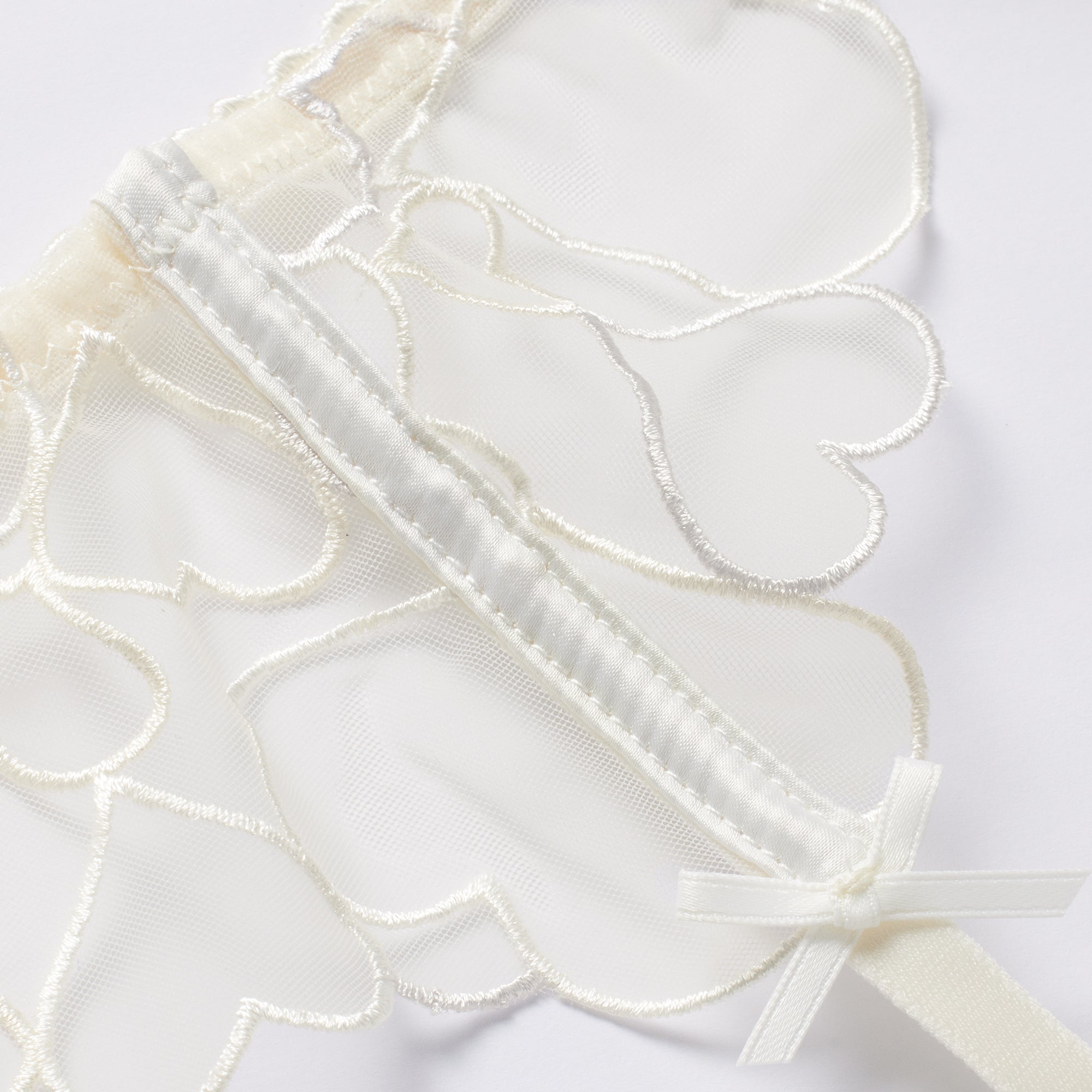 EMBROIDERED TULLE GARTER BELT | MARBLE - Image 6