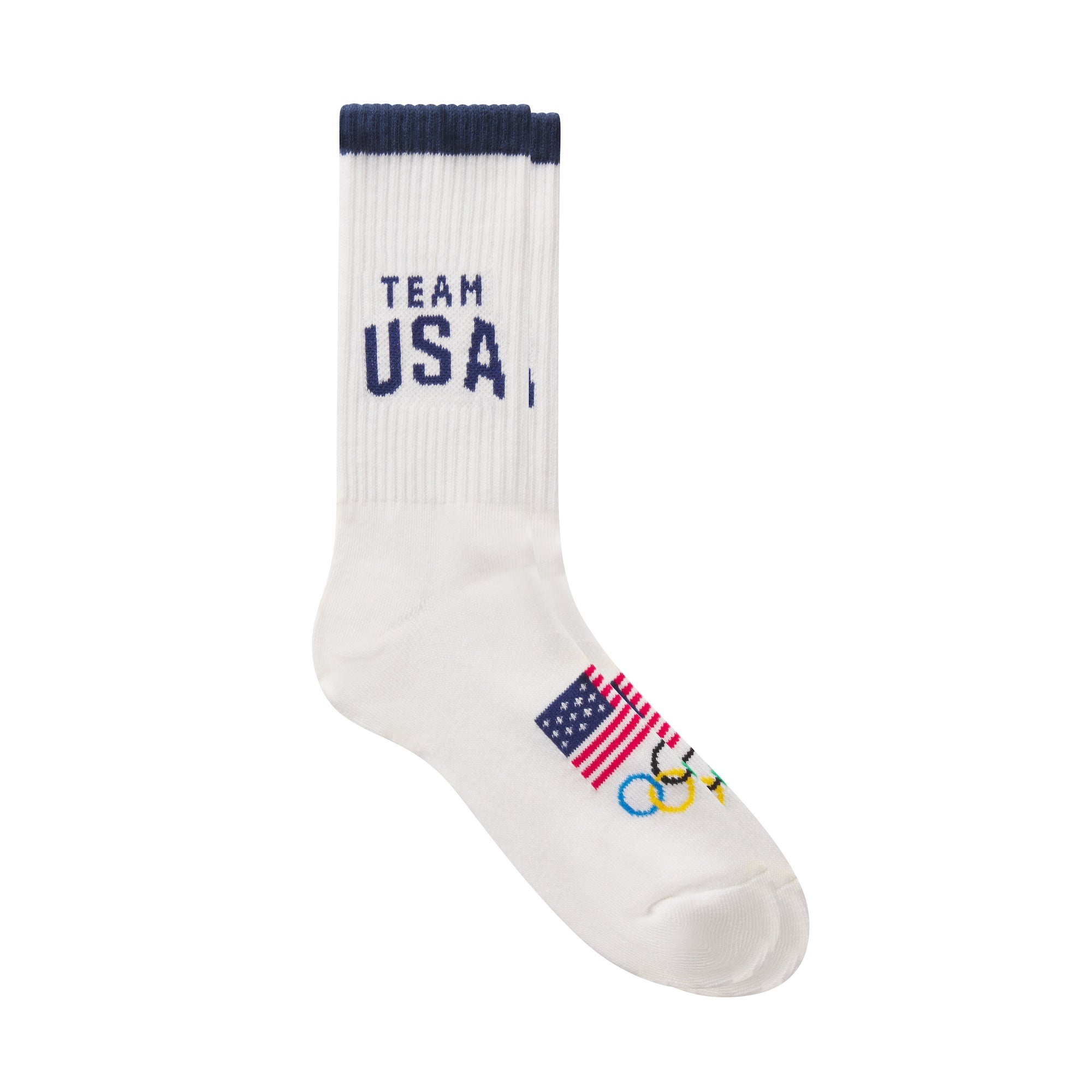 SKIMS FOR TEAM USA MENS OLYMPIC RIBBED CREW SOCK | WHITE - Image 6