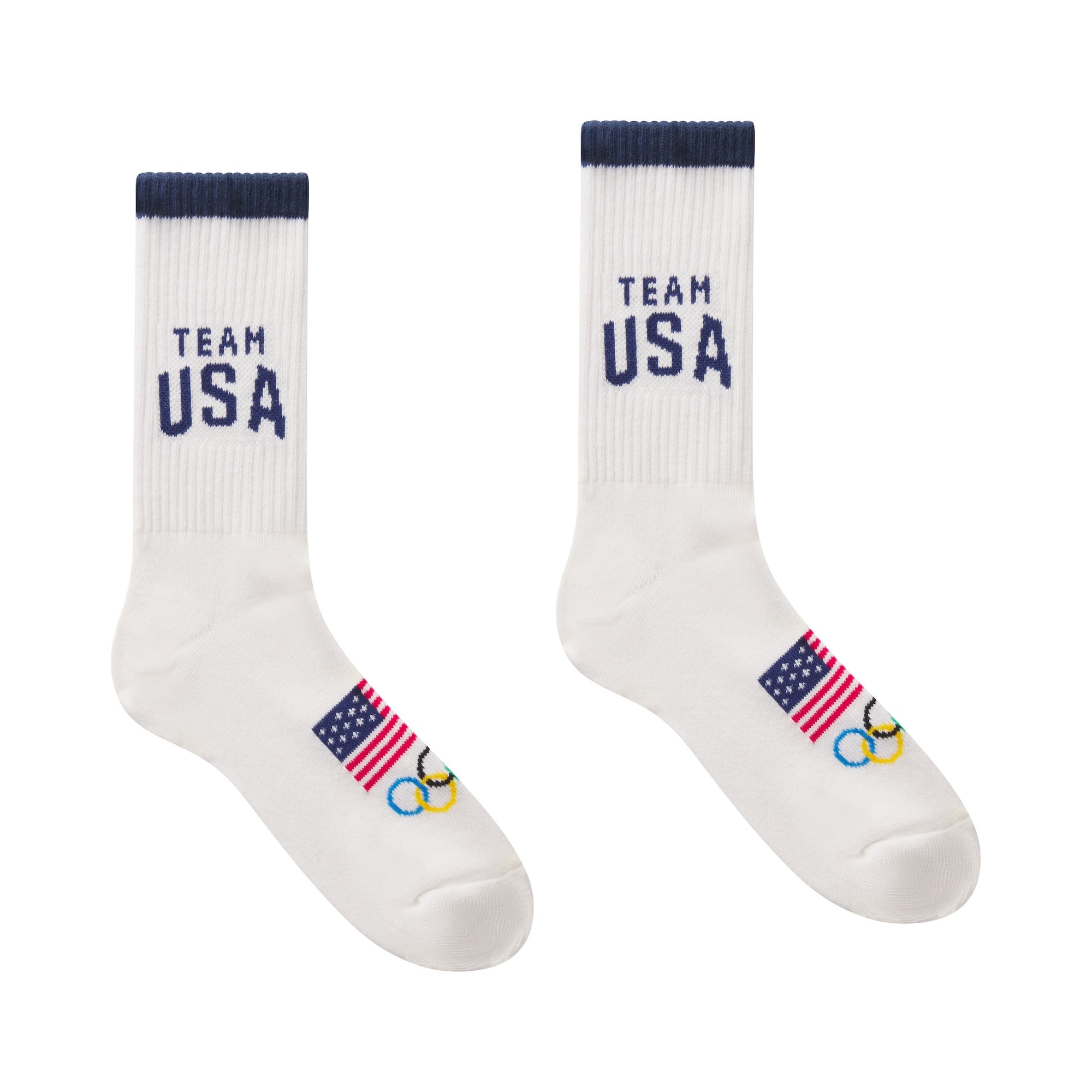 SKIMS FOR TEAM USA MENS OLYMPIC RIBBED CREW SOCK | WHITE - Image 5