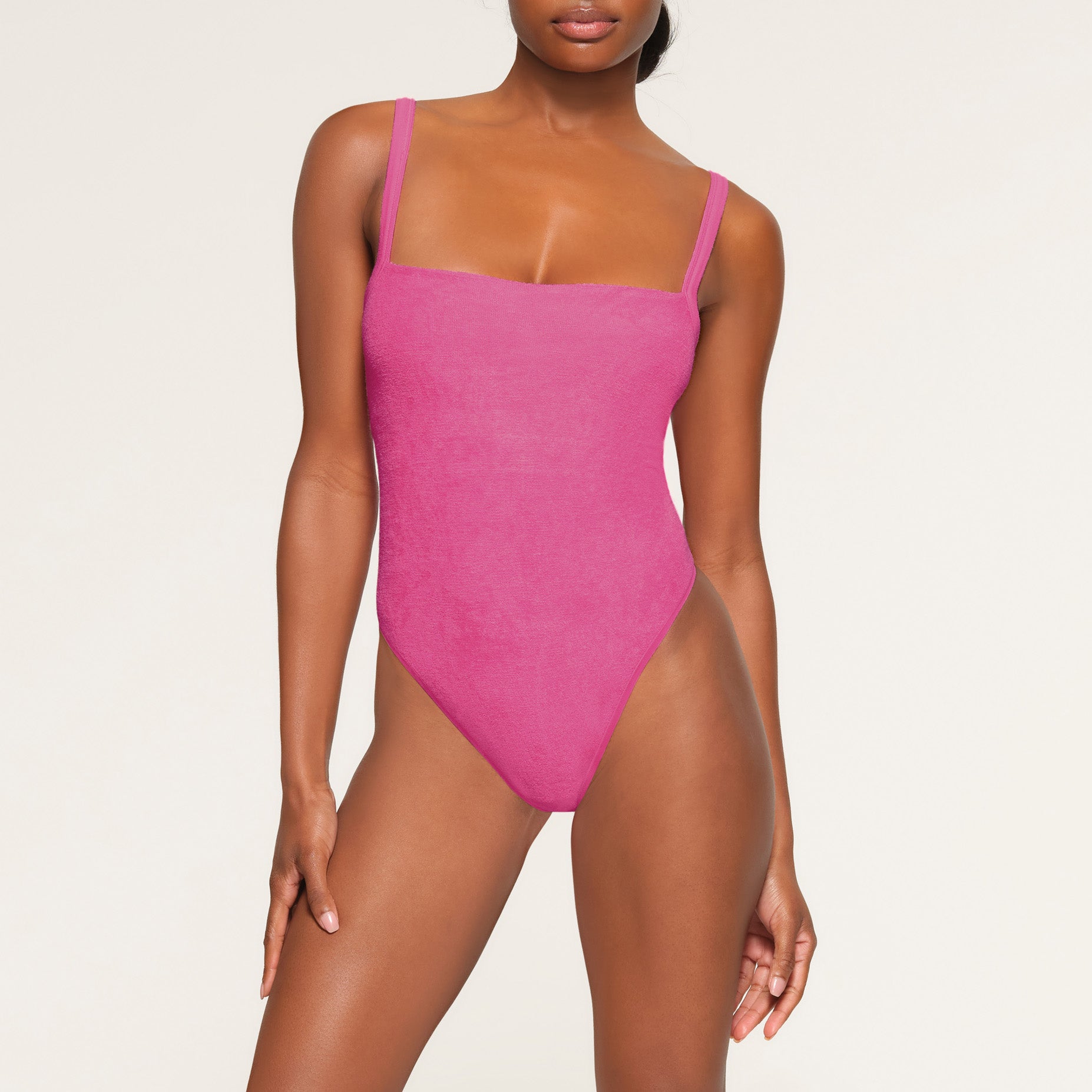 TERRY LOUNGE SEAMLESS BODYSUIT | WATERMELON