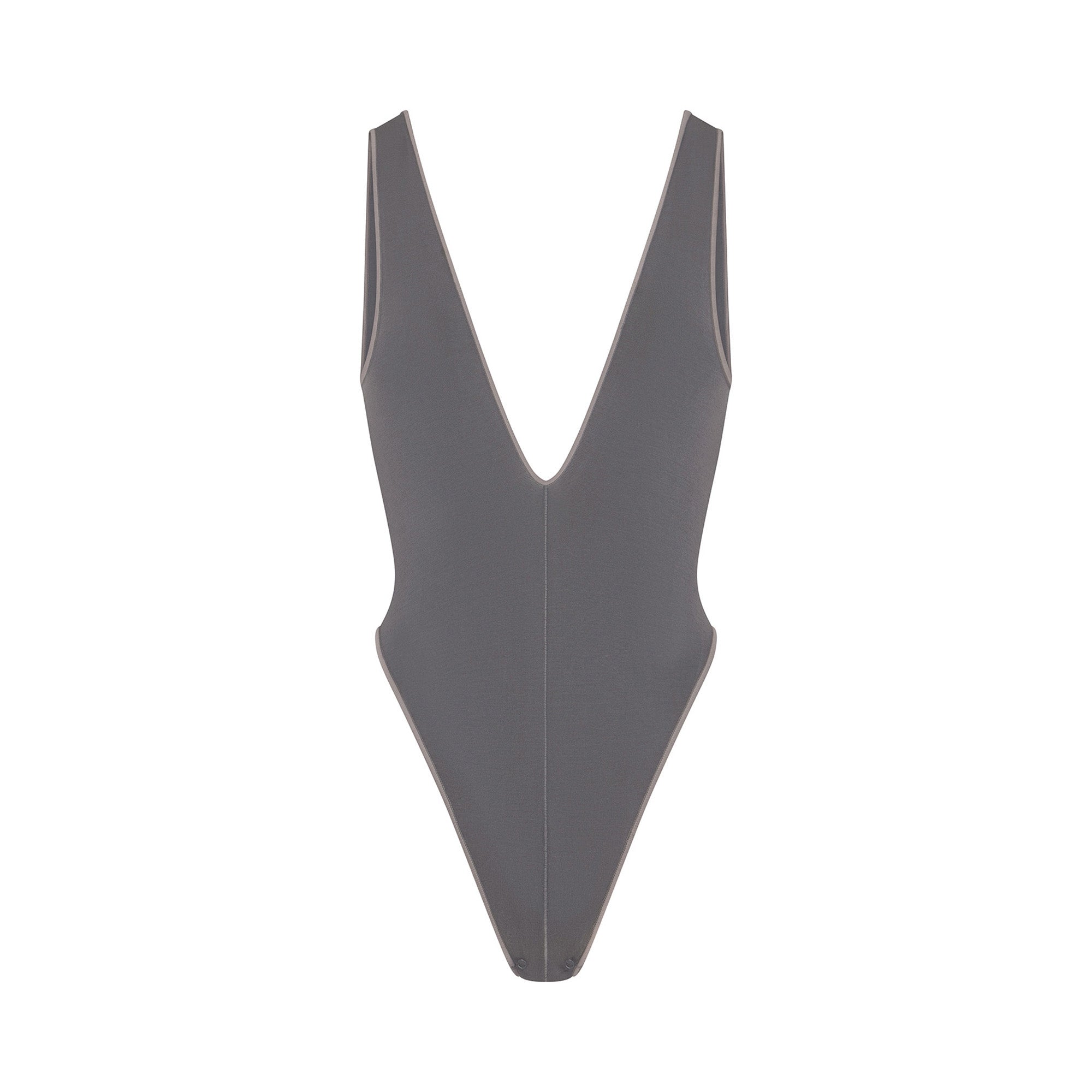 SEAMLESS MODAL DEEP PLUNGE BODYSUIT | ASH - Image 6