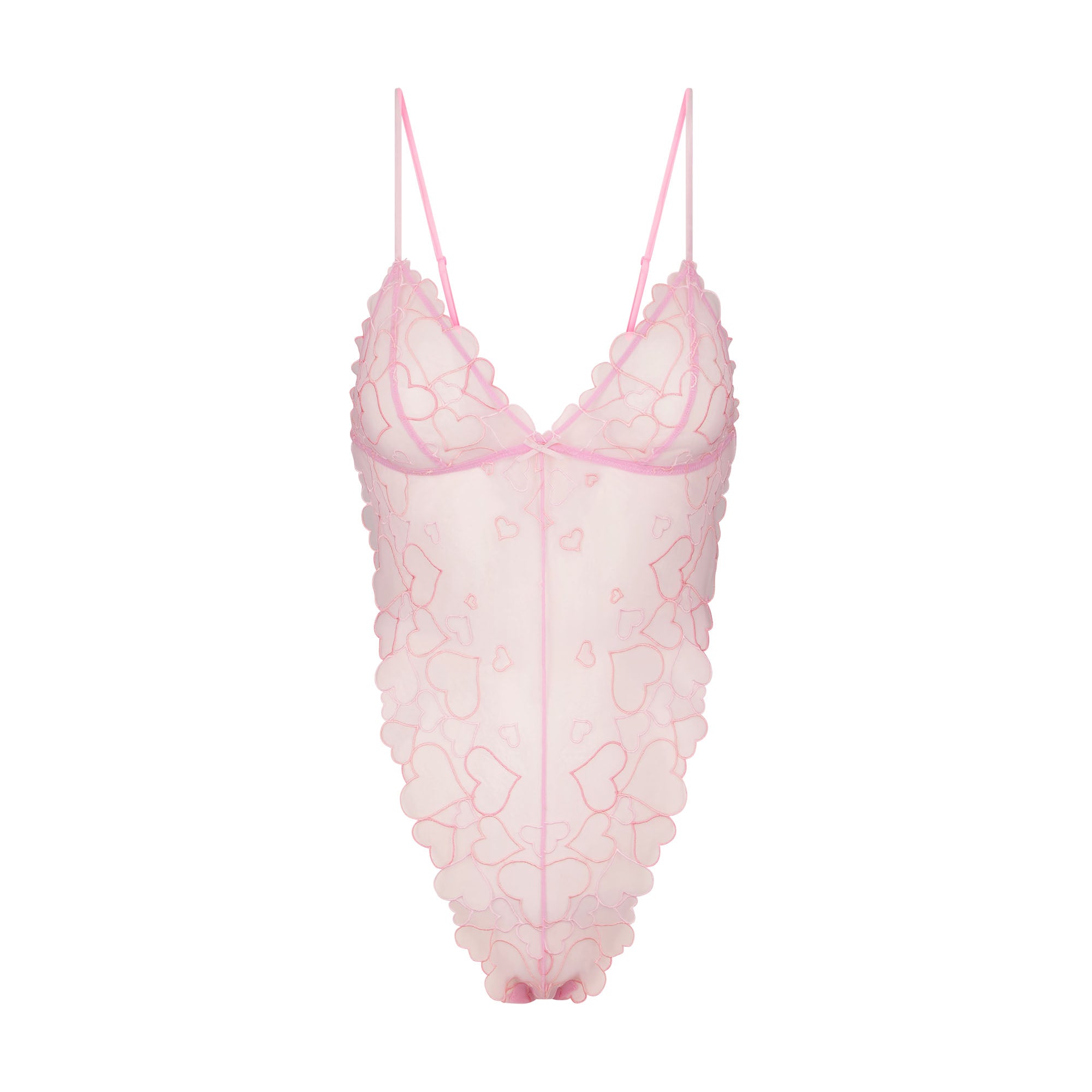 EMBROIDERED TULLE TEDDY | BUBBLE GUM - Image 5