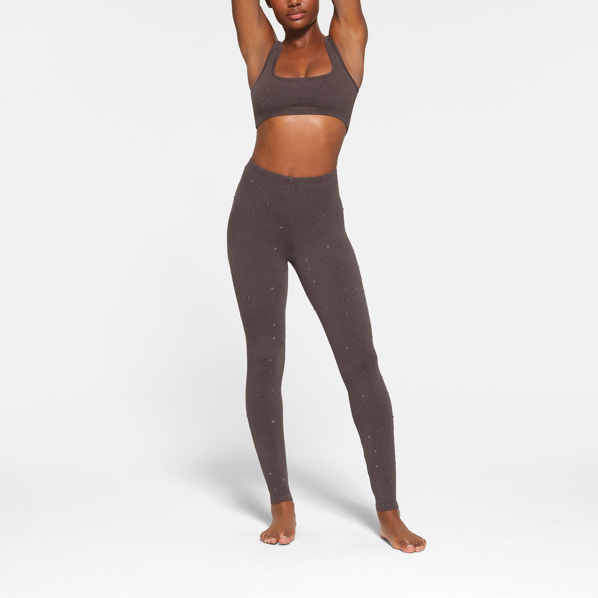 OUTDOOR RHINESTONE LEGGING | GREY CHALK