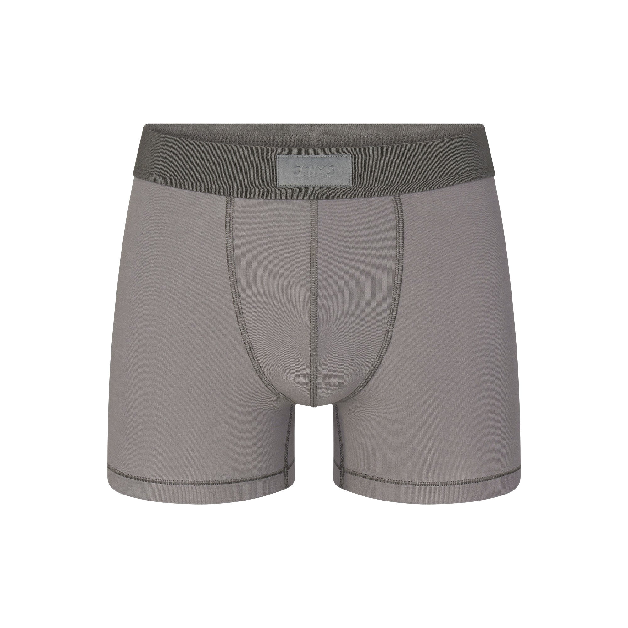 SKIMS COTTON MENS 3" BOXER BRIEF | WASHED GUNMETAL - Image 5